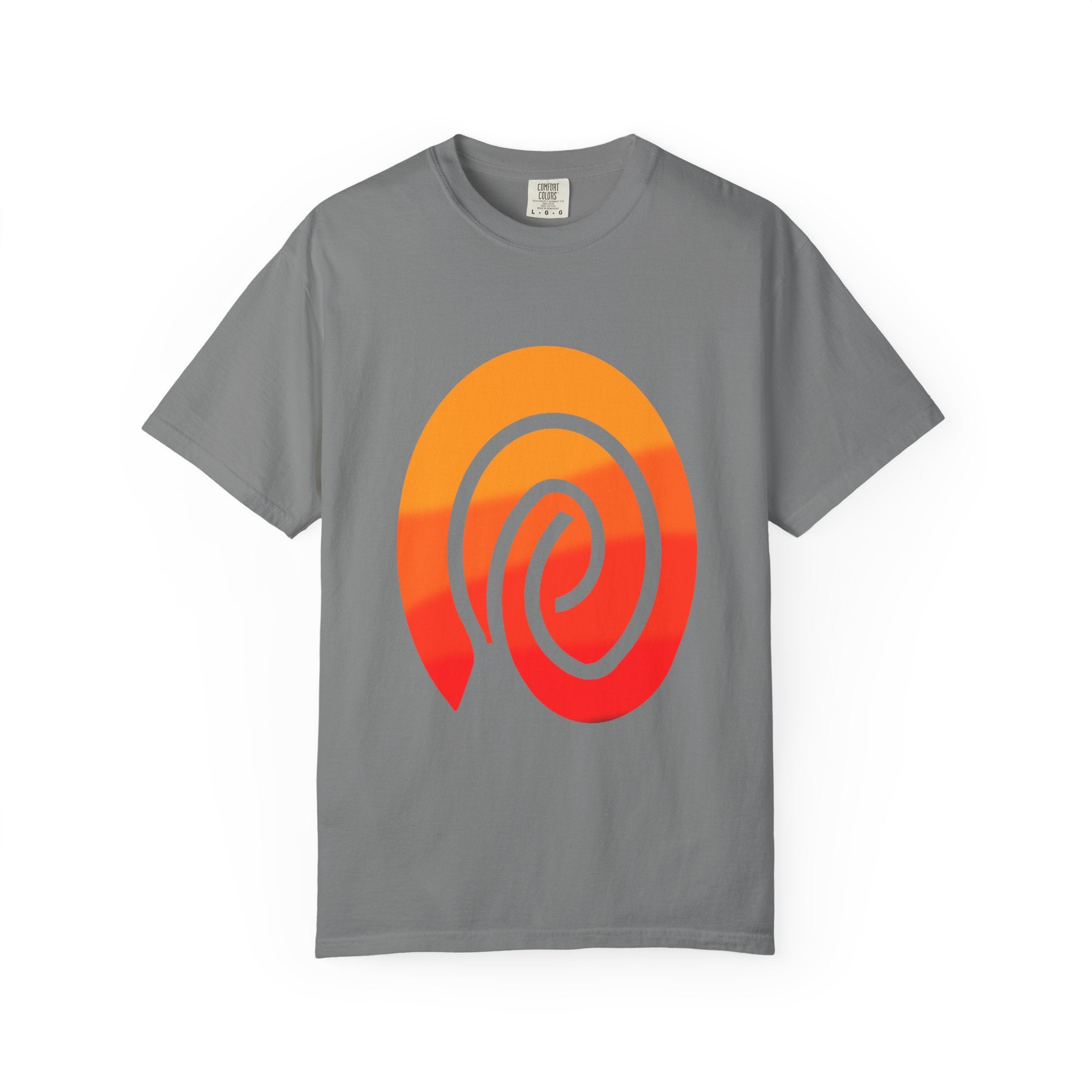 Orange-Red | Fingerprint Gradient Minimalist Unisex Garment-Dyed T-shirt