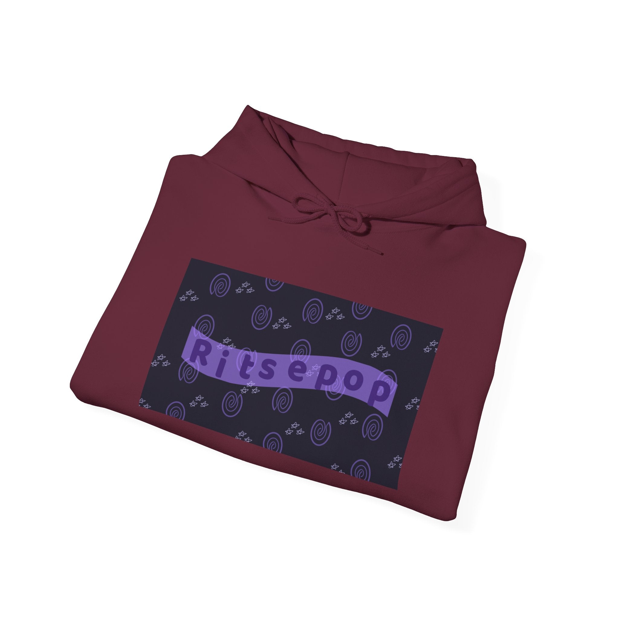 Ritsepop Unisex Heavy Blend™ Hooded Sweatshirt – Purple Logo, Multiple Colors