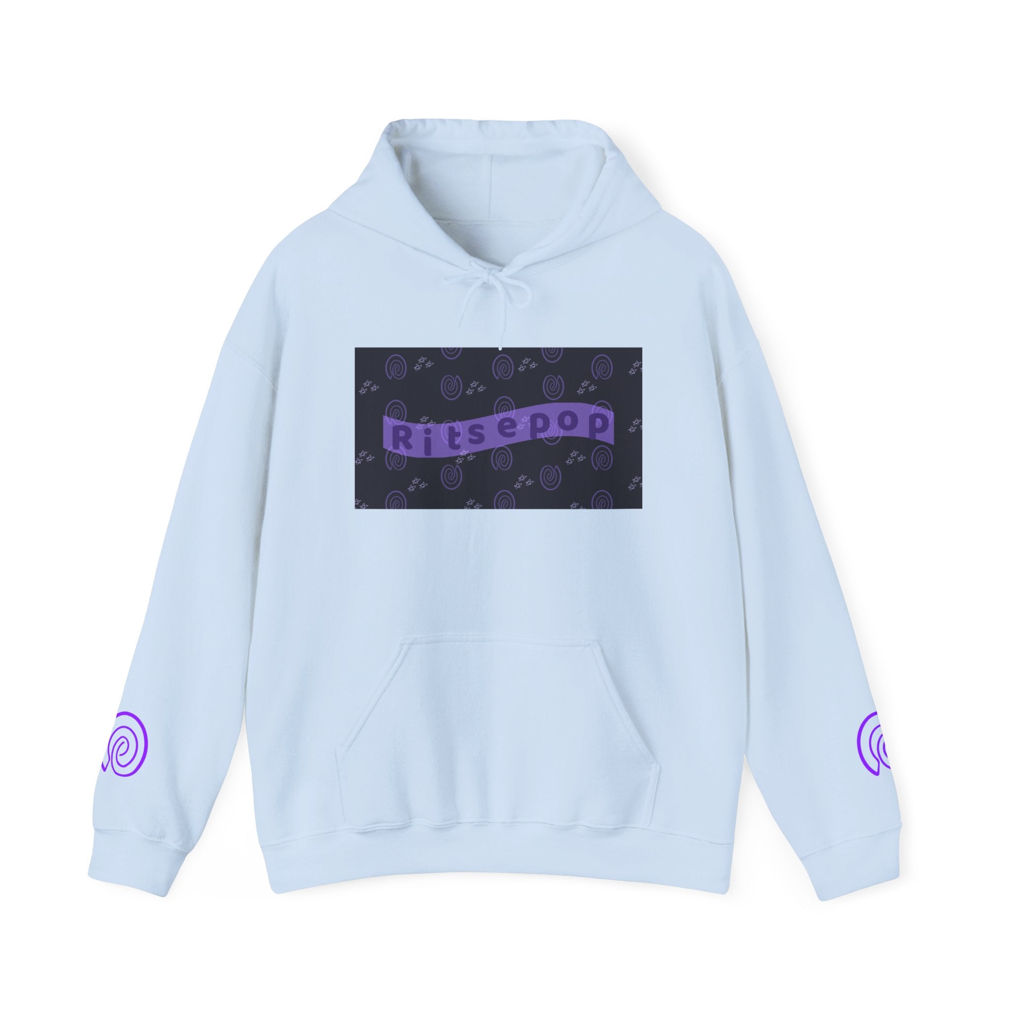 Ritsepop Unisex Heavy Blend™ Hooded Sweatshirt – Purple Logo, Multiple Colors