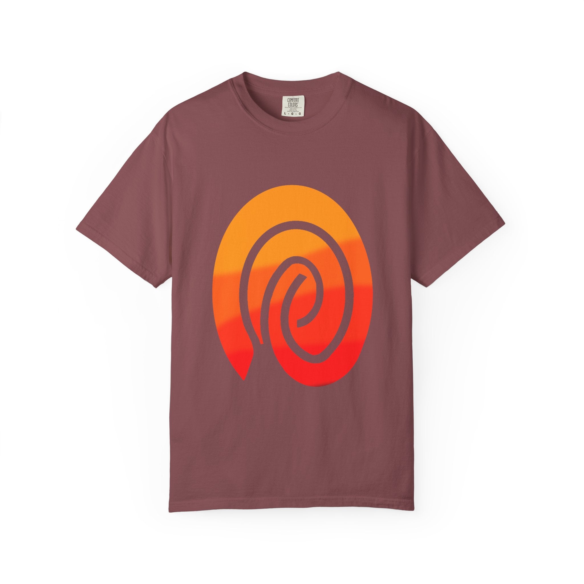 Orange-Red | Fingerprint Gradient Minimalist Unisex Garment-Dyed T-shirt