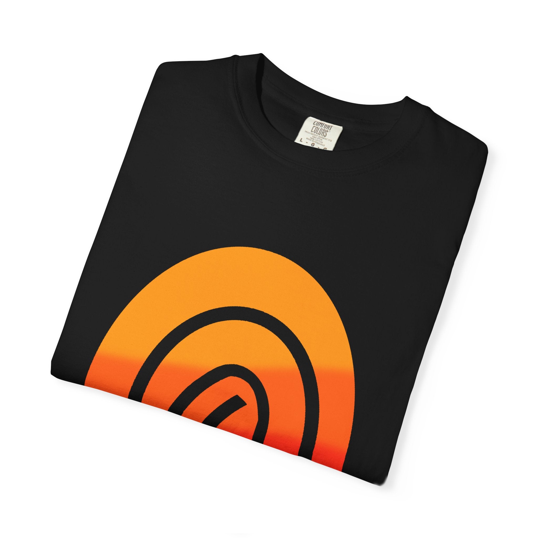 Orange-Red | Fingerprint Gradient Minimalist Unisex Garment-Dyed T-shirt