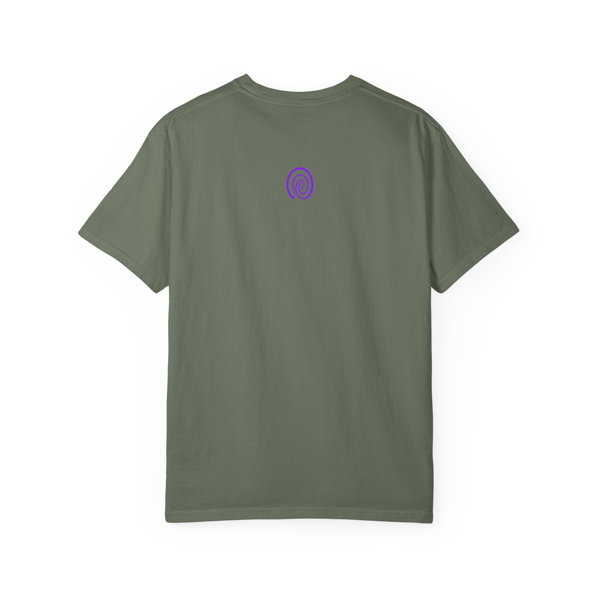 Fingerprint Gradient Minimalist Unisex Garment-Dyed T-shirt – Purple Black