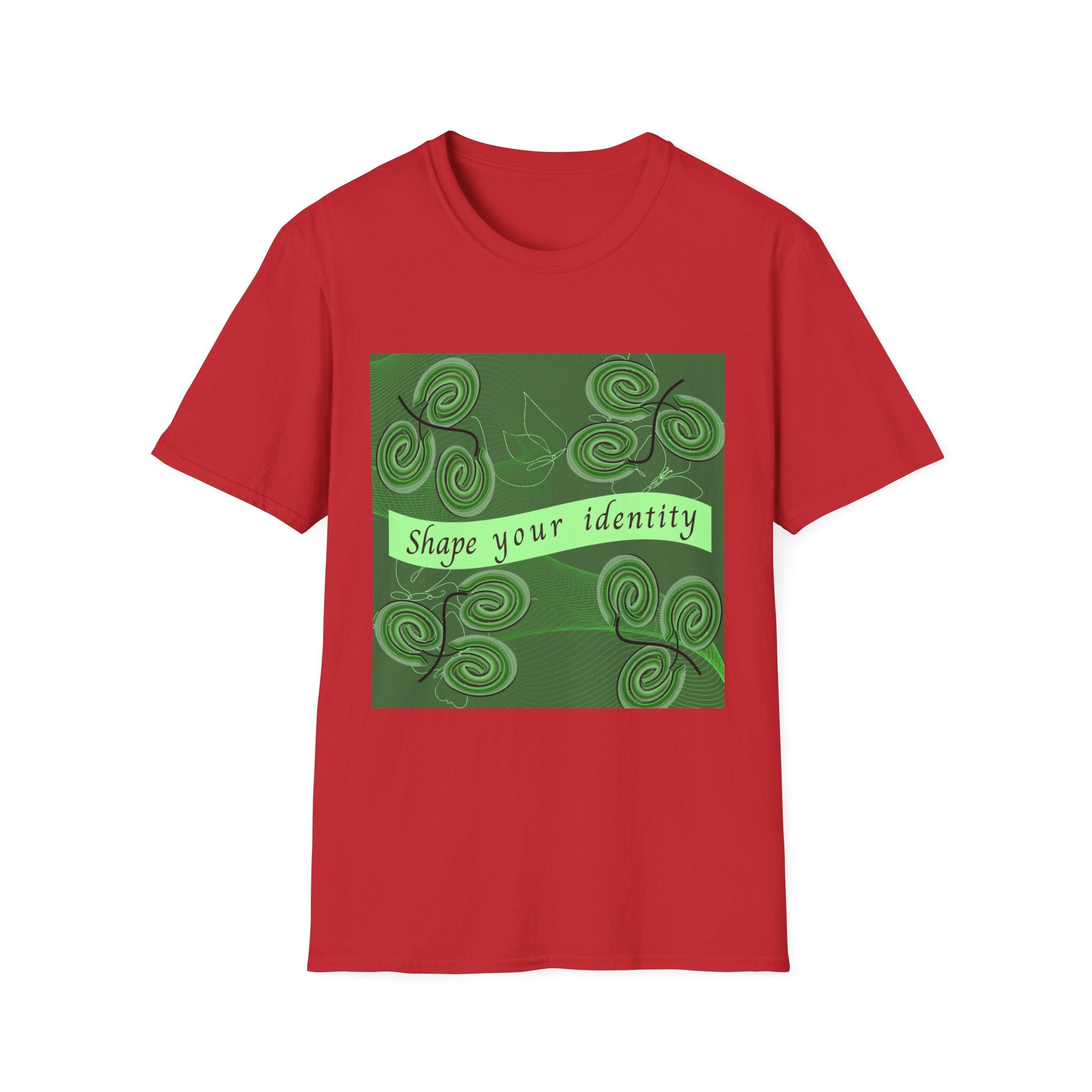 Shape Your Identity – Unisex Softstyle T-Shirt (Fingerprint Pattern, Multi-color)