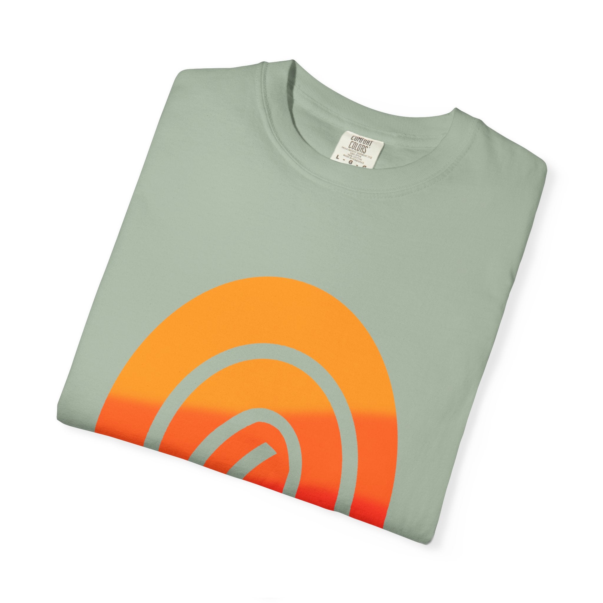 Orange-Red | Fingerprint Gradient Minimalist Unisex Garment-Dyed T-shirt