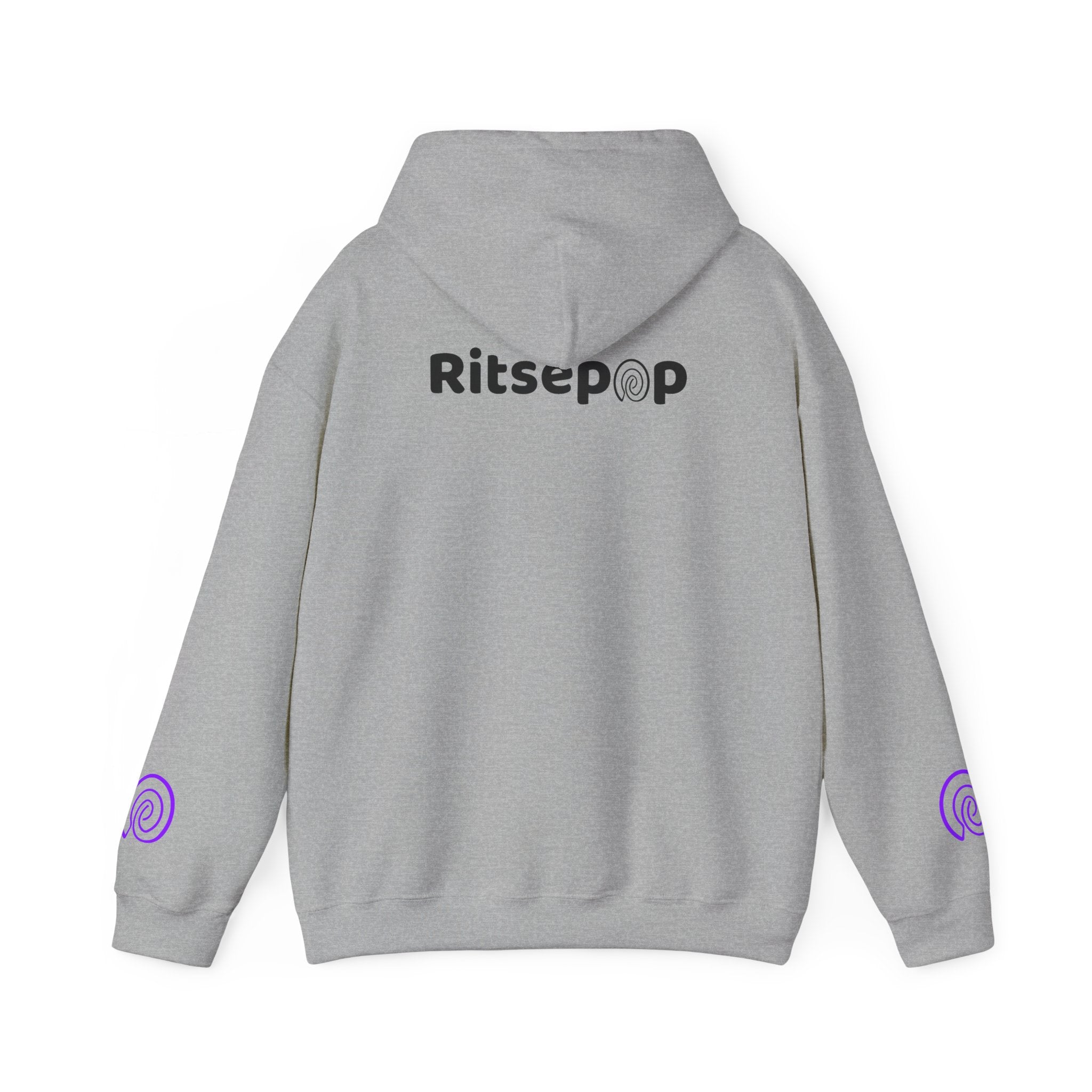 Ritsepop Unisex Heavy Blend™ Hooded Sweatshirt – Purple Logo, Multiple Colors
