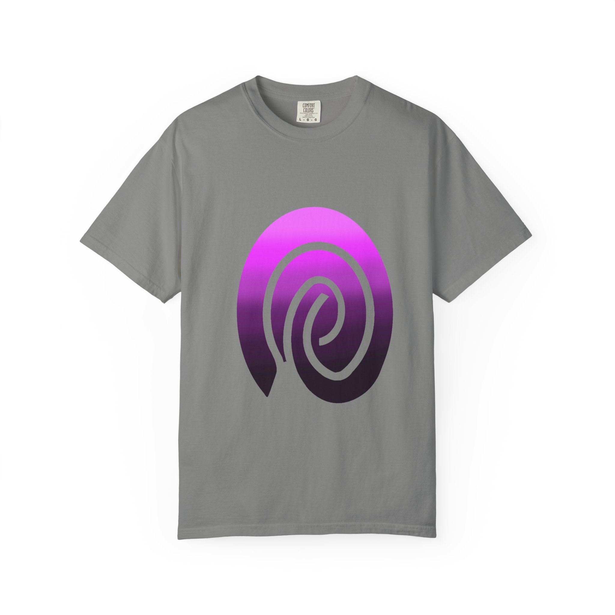 Fingerprint Gradient Minimalist Unisex Garment-Dyed T-shirt – Purple Black