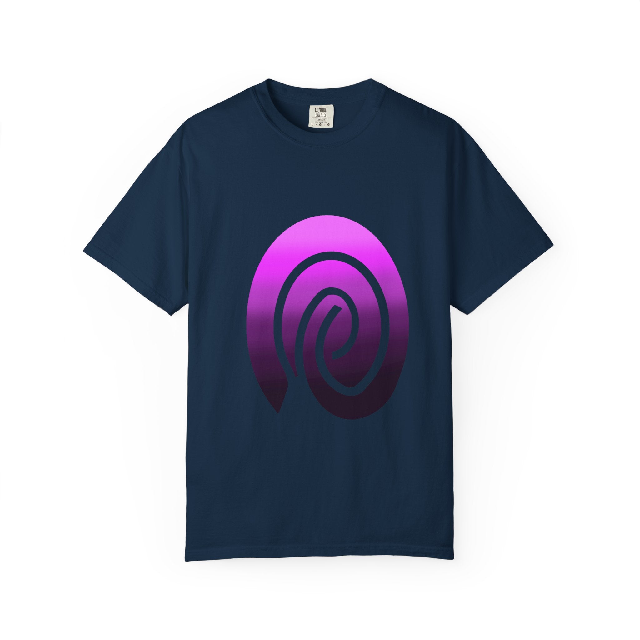 Fingerprint Gradient Minimalist Unisex Garment-Dyed T-shirt – Purple Black