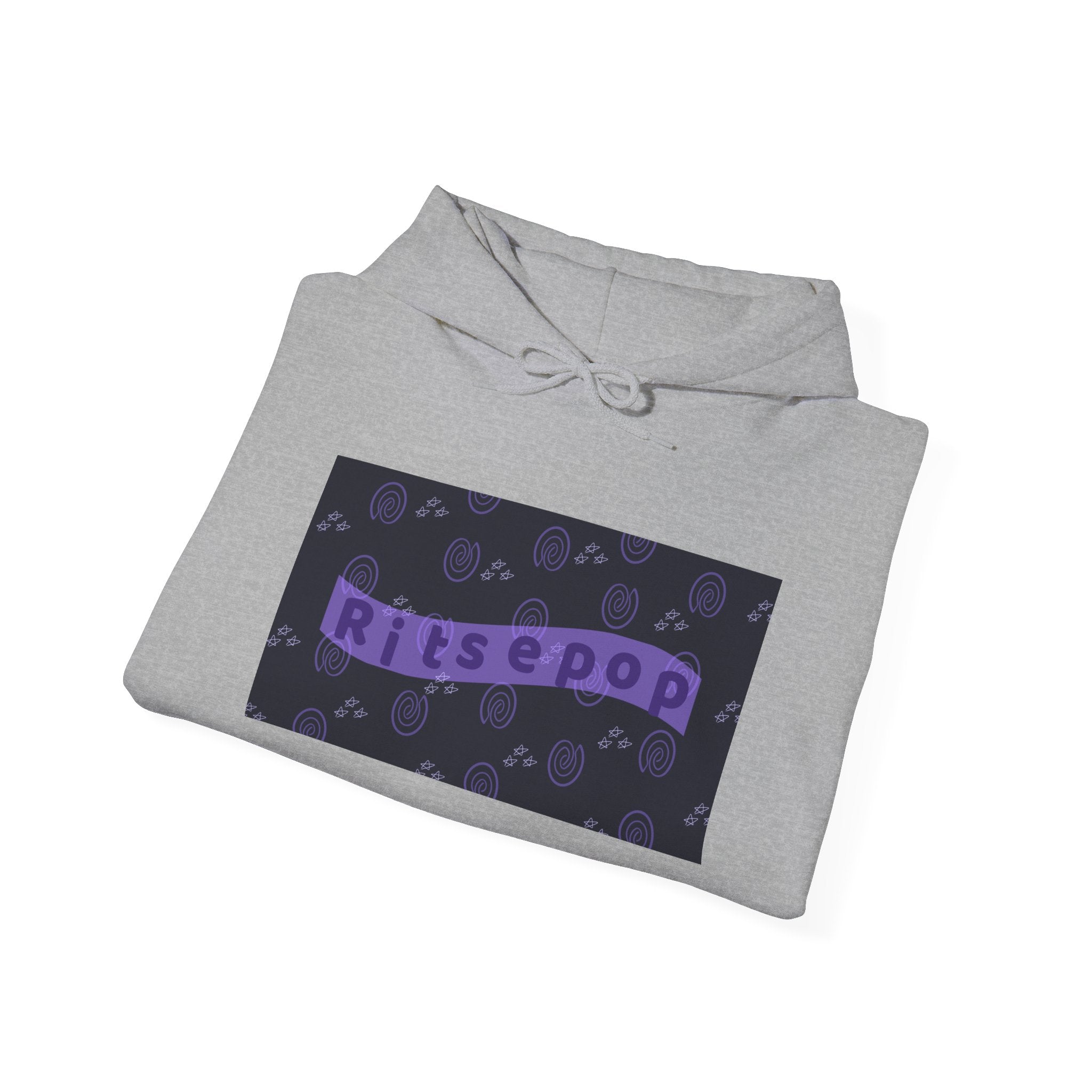 Ritsepop Unisex Heavy Blend™ Hooded Sweatshirt – Purple Logo, Multiple Colors
