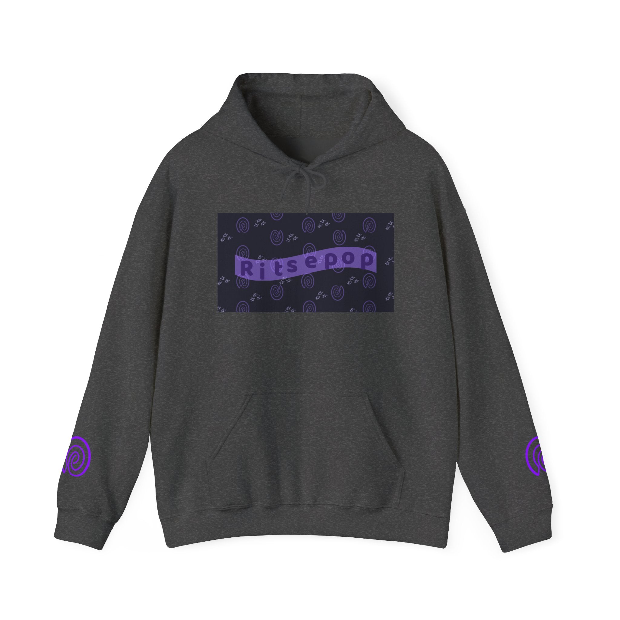Ritsepop Unisex Heavy Blend™ Hooded Sweatshirt – Purple Logo, Multiple Colors
