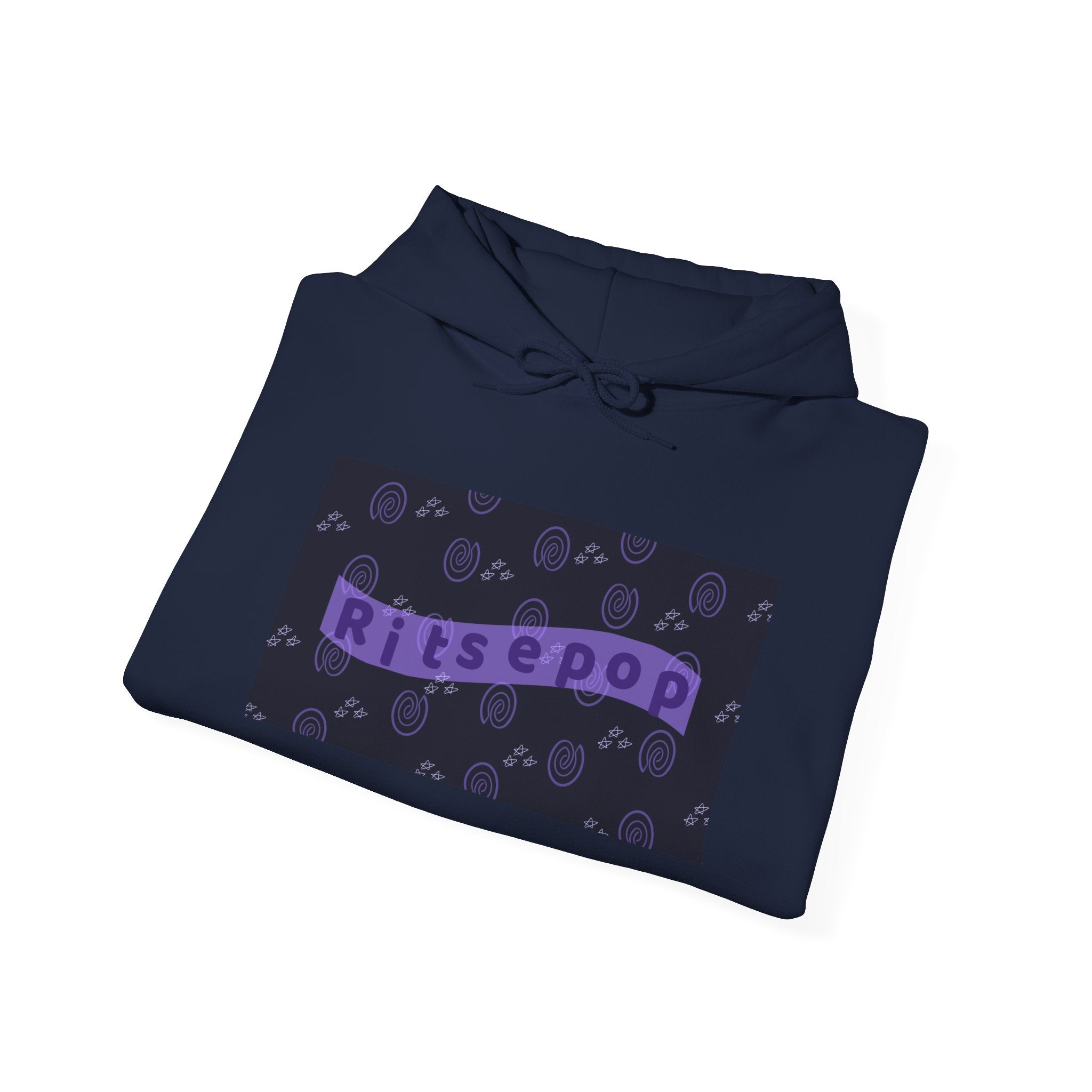 Ritsepop Unisex Heavy Blend™ Hooded Sweatshirt – Purple Logo, Multiple Colors