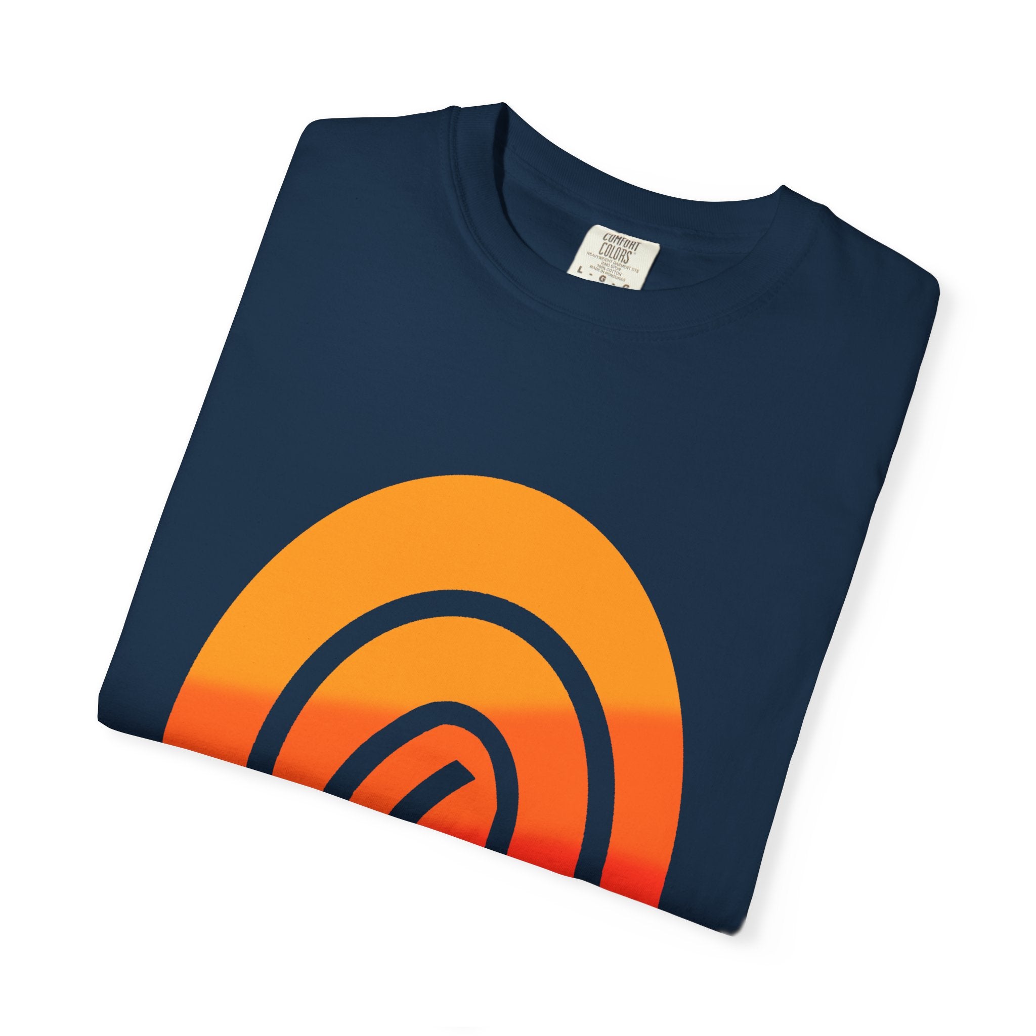 Orange-Red | Fingerprint Gradient Minimalist Unisex Garment-Dyed T-shirt