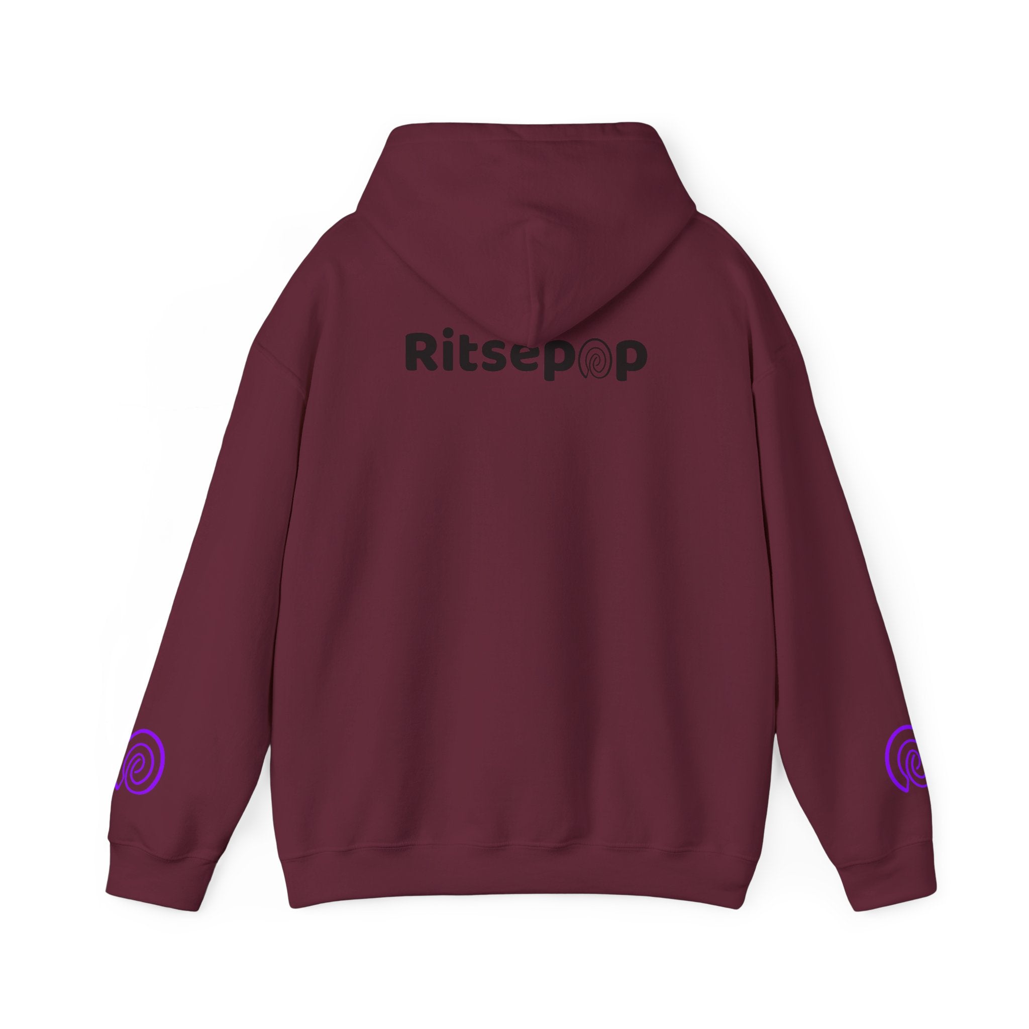 Ritsepop Unisex Heavy Blend™ Hooded Sweatshirt – Purple Logo, Multiple Colors
