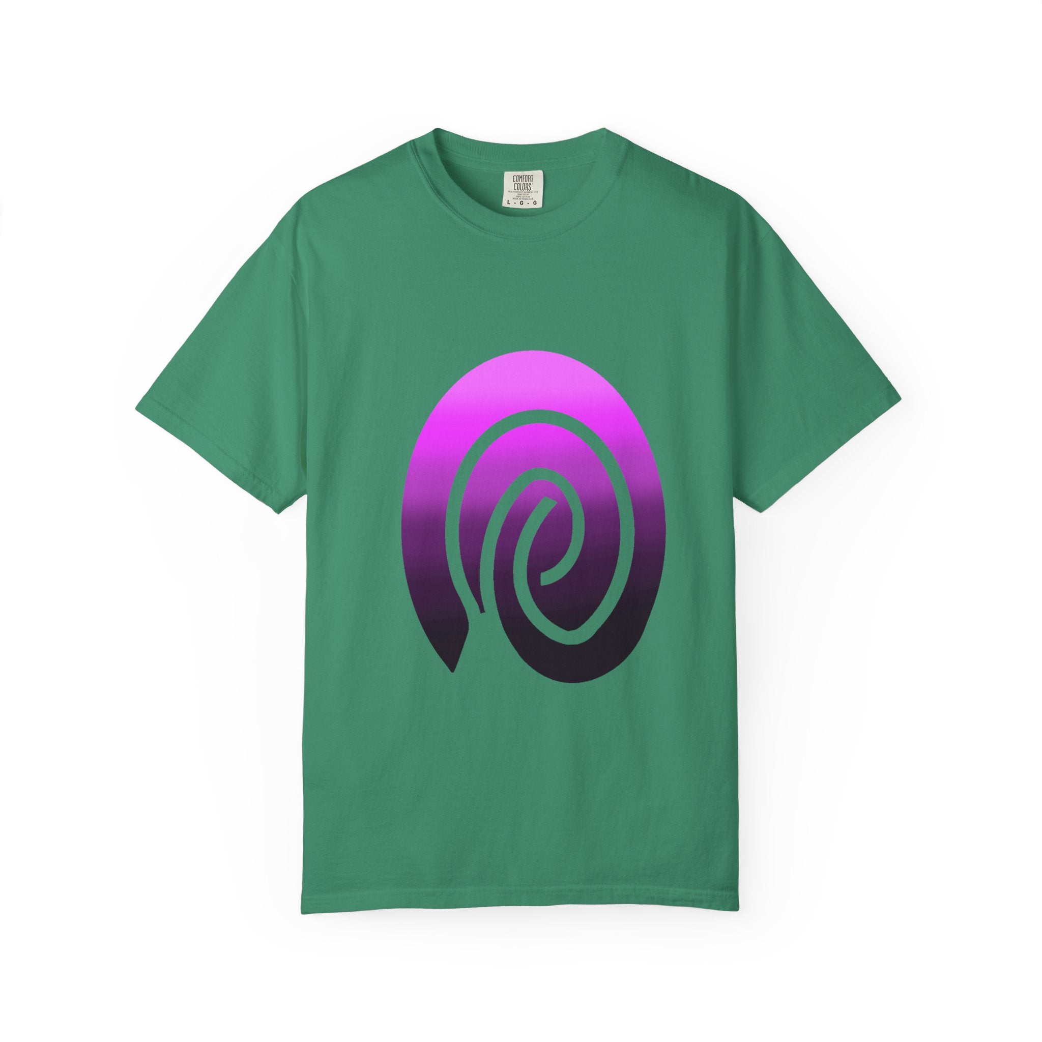 Fingerprint Gradient Minimalist Unisex Garment-Dyed T-shirt – Purple Black