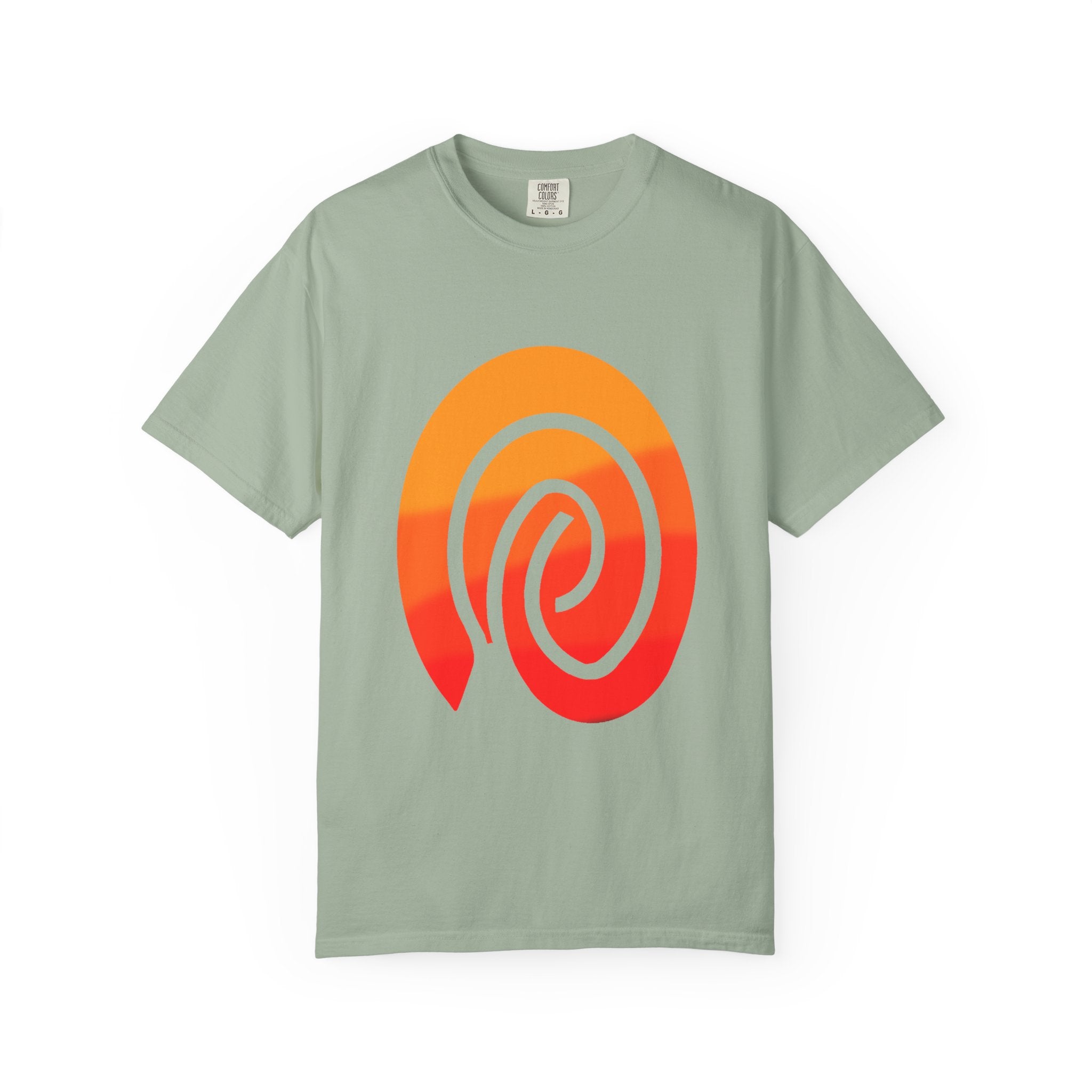 Orange-Red | Fingerprint Gradient Minimalist Unisex Garment-Dyed T-shirt