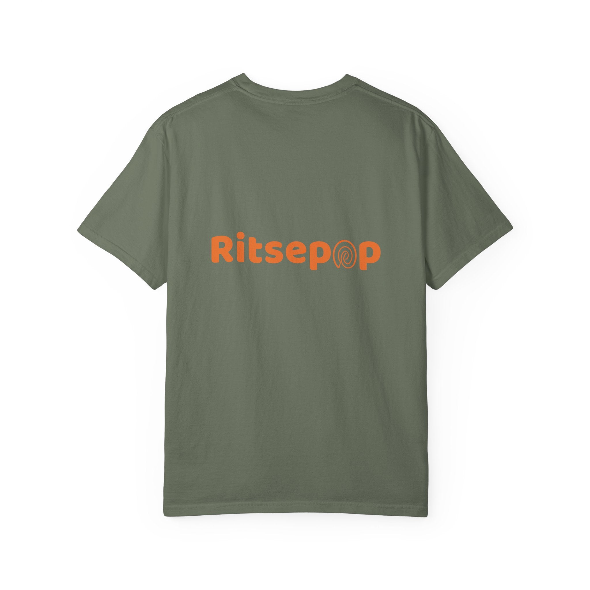 Orange-Red | Fingerprint Gradient Minimalist Unisex Garment-Dyed T-shirt