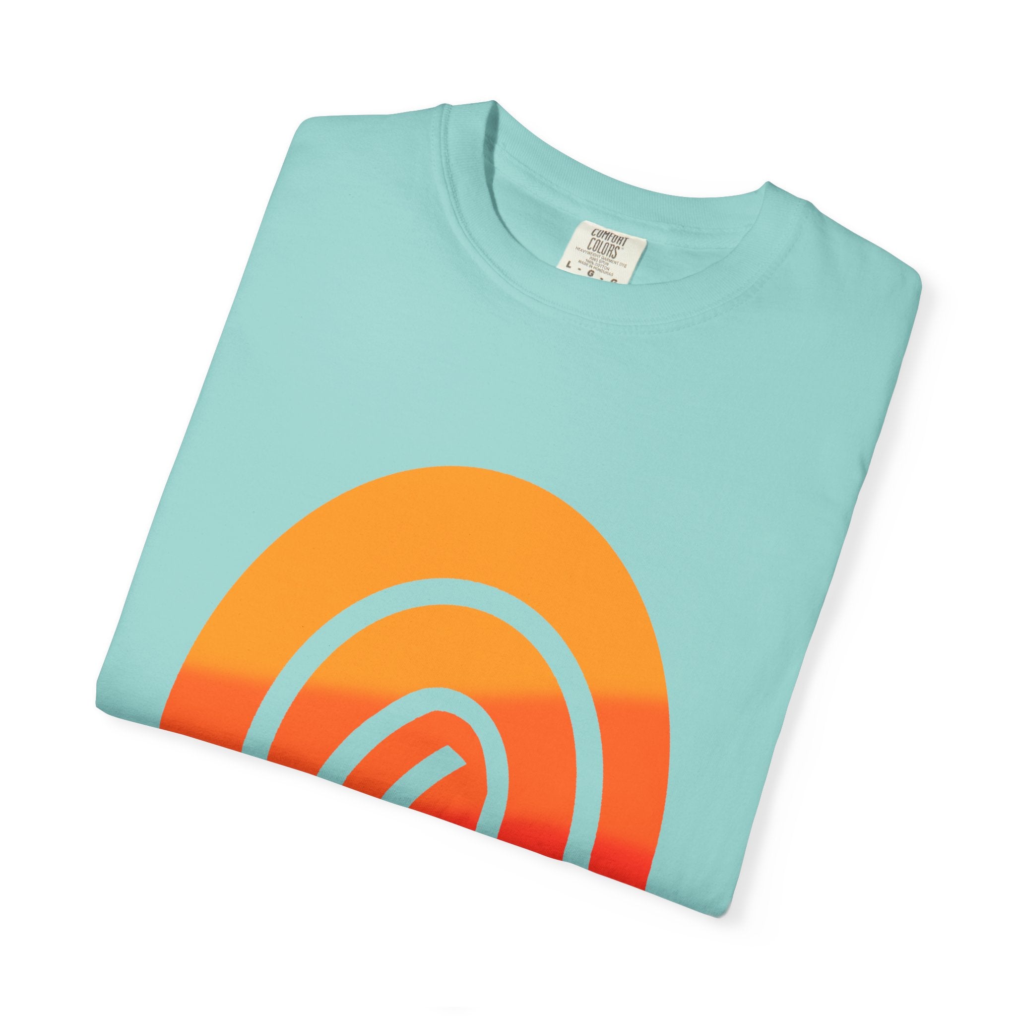 Orange-Red | Fingerprint Gradient Minimalist Unisex Garment-Dyed T-shirt