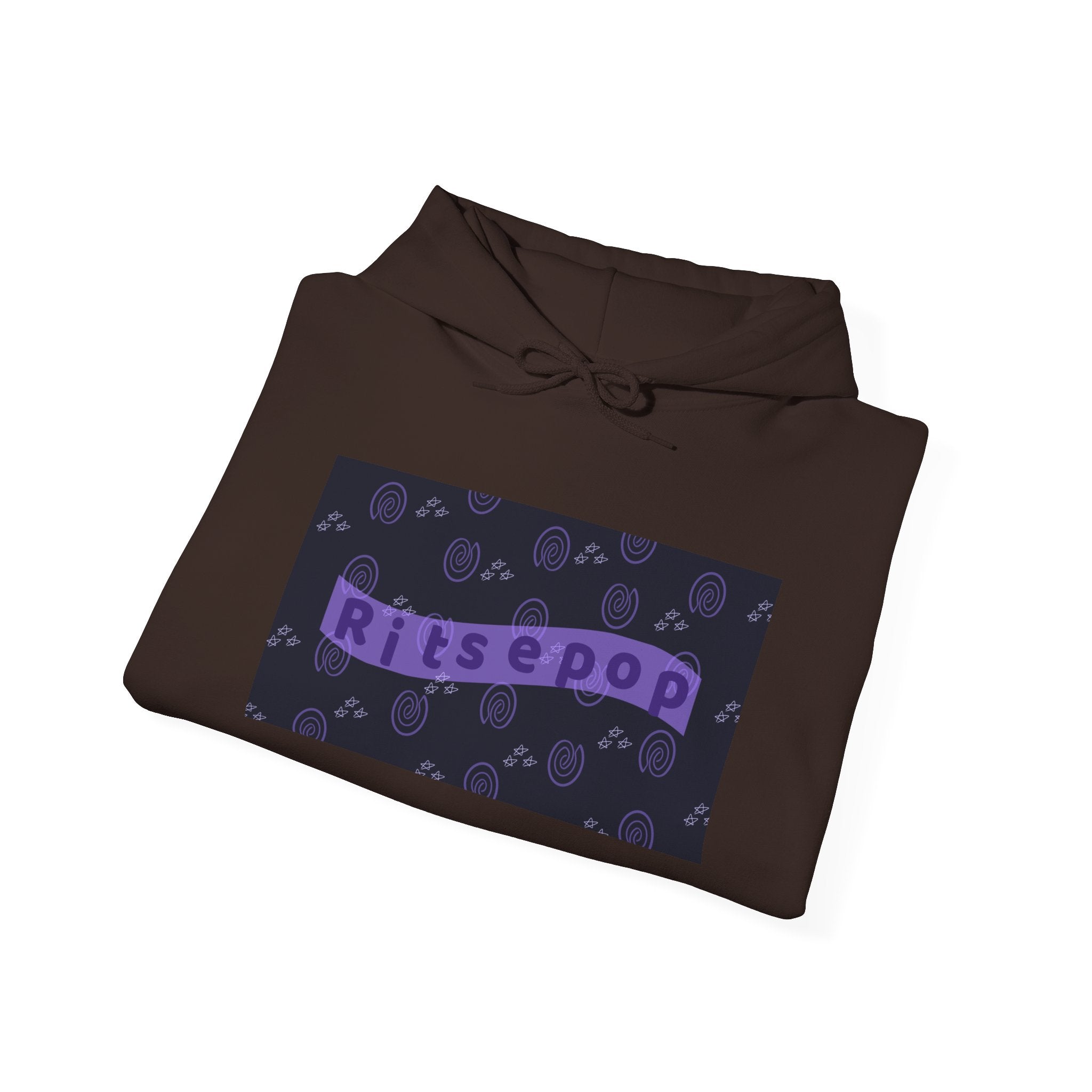Ritsepop Unisex Heavy Blend™ Hooded Sweatshirt – Purple Logo, Multiple Colors