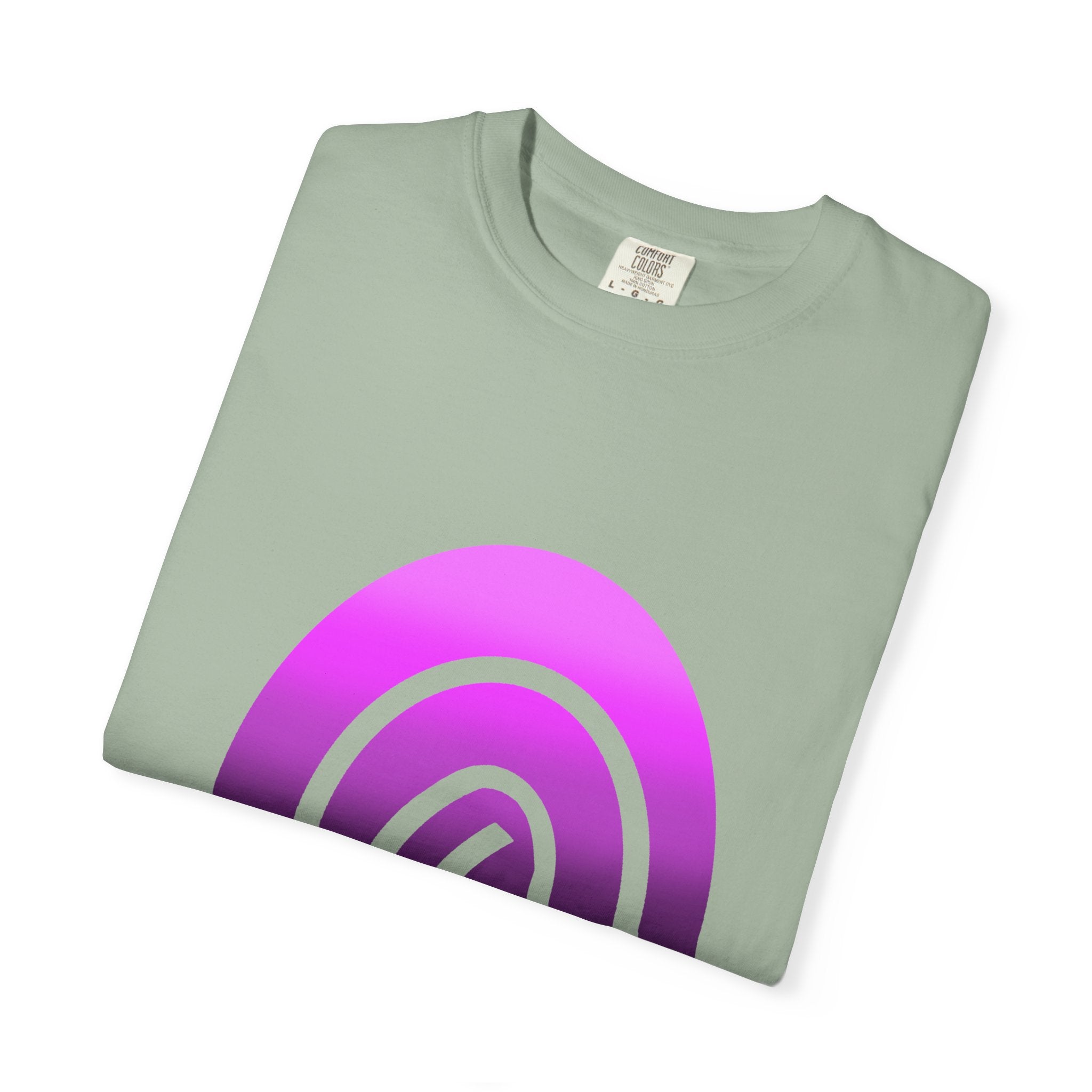 Fingerprint Gradient Minimalist Unisex Garment-Dyed T-shirt – Purple Black