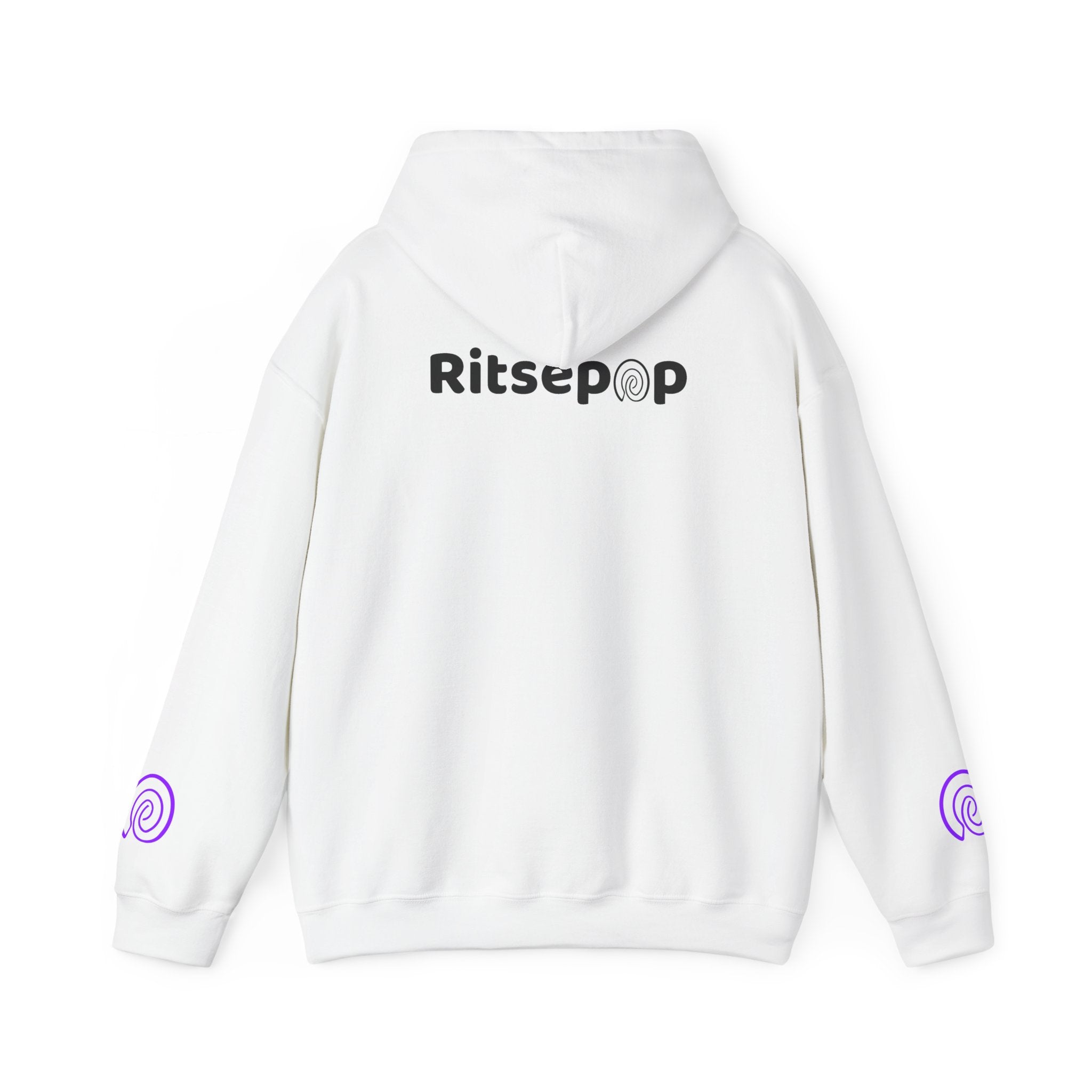 Ritsepop Unisex Heavy Blend™ Hooded Sweatshirt – Purple Logo, Multiple Colors