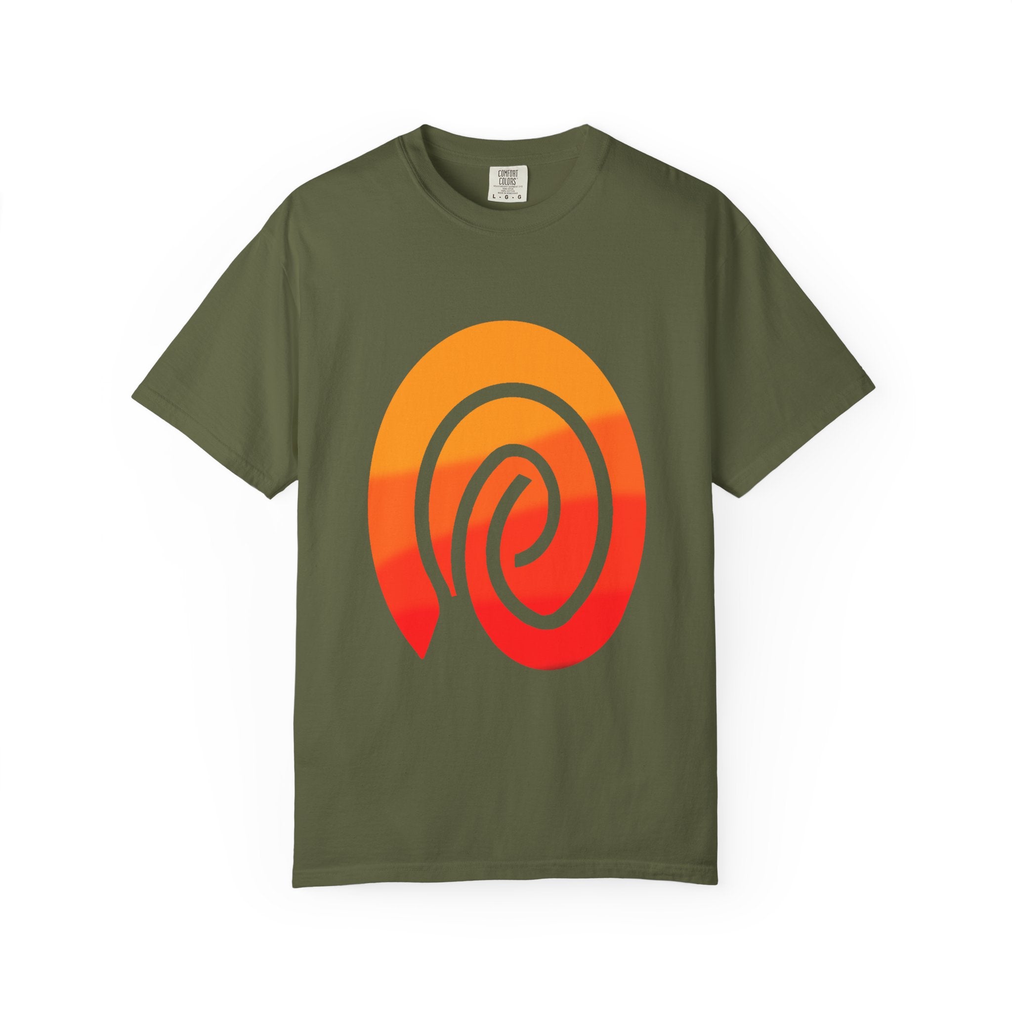 Orange-Red | Fingerprint Gradient Minimalist Unisex Garment-Dyed T-shirt