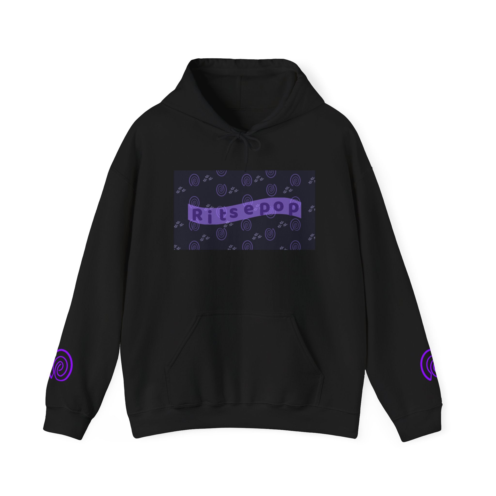 Ritsepop Unisex Heavy Blend™ Hooded Sweatshirt – Purple Logo, Multiple Colors