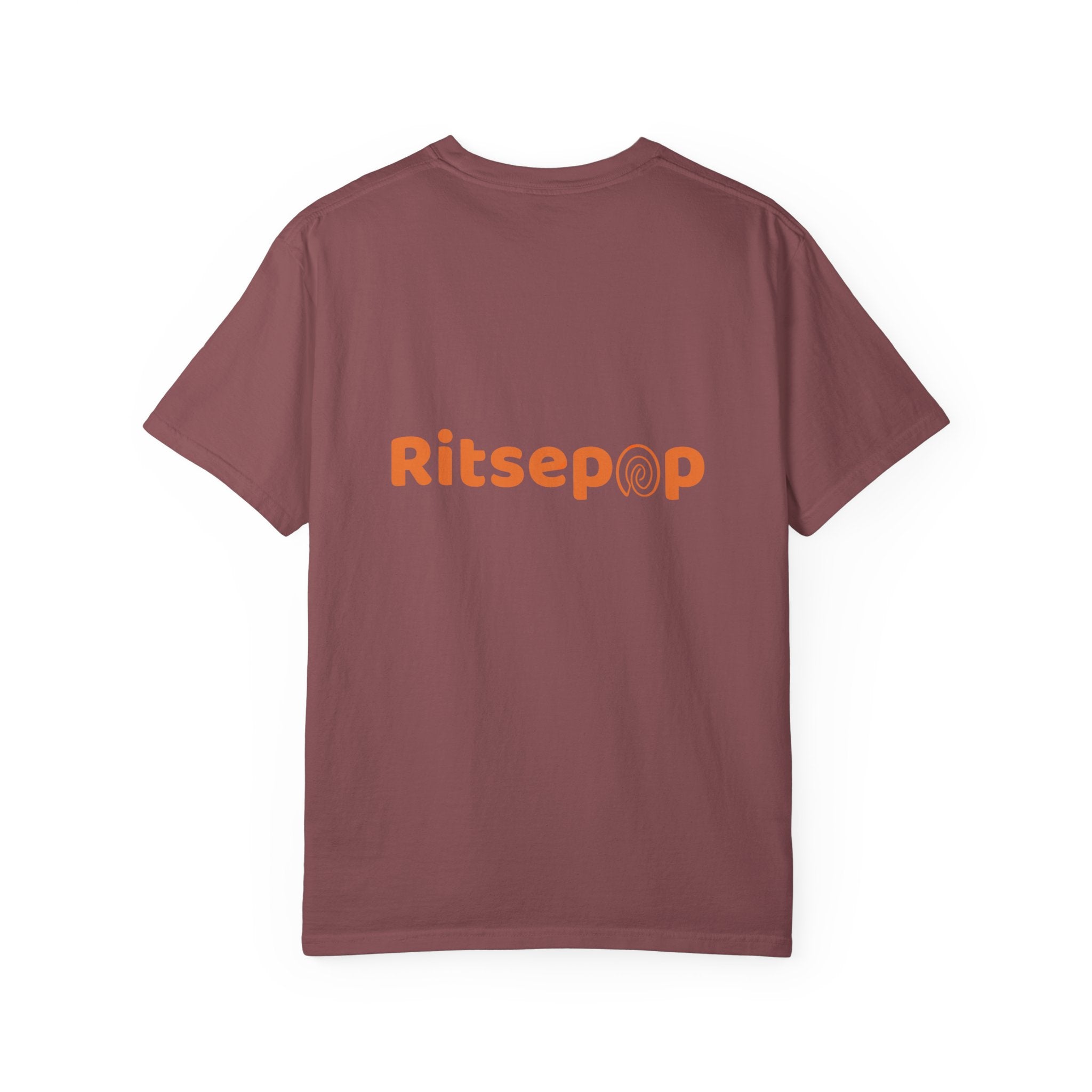 Orange-Red | Fingerprint Gradient Minimalist Unisex Garment-Dyed T-shirt