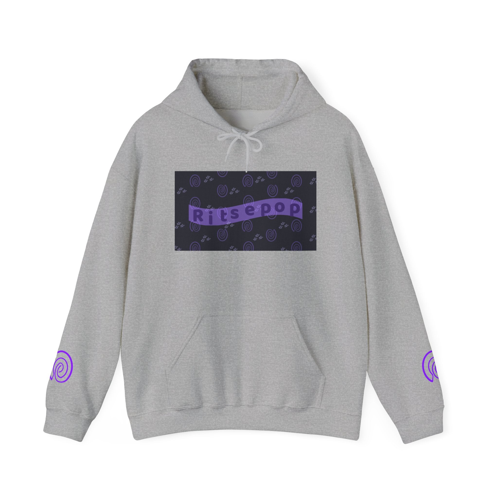 Ritsepop Unisex Heavy Blend™ Hooded Sweatshirt – Purple Logo, Multiple Colors