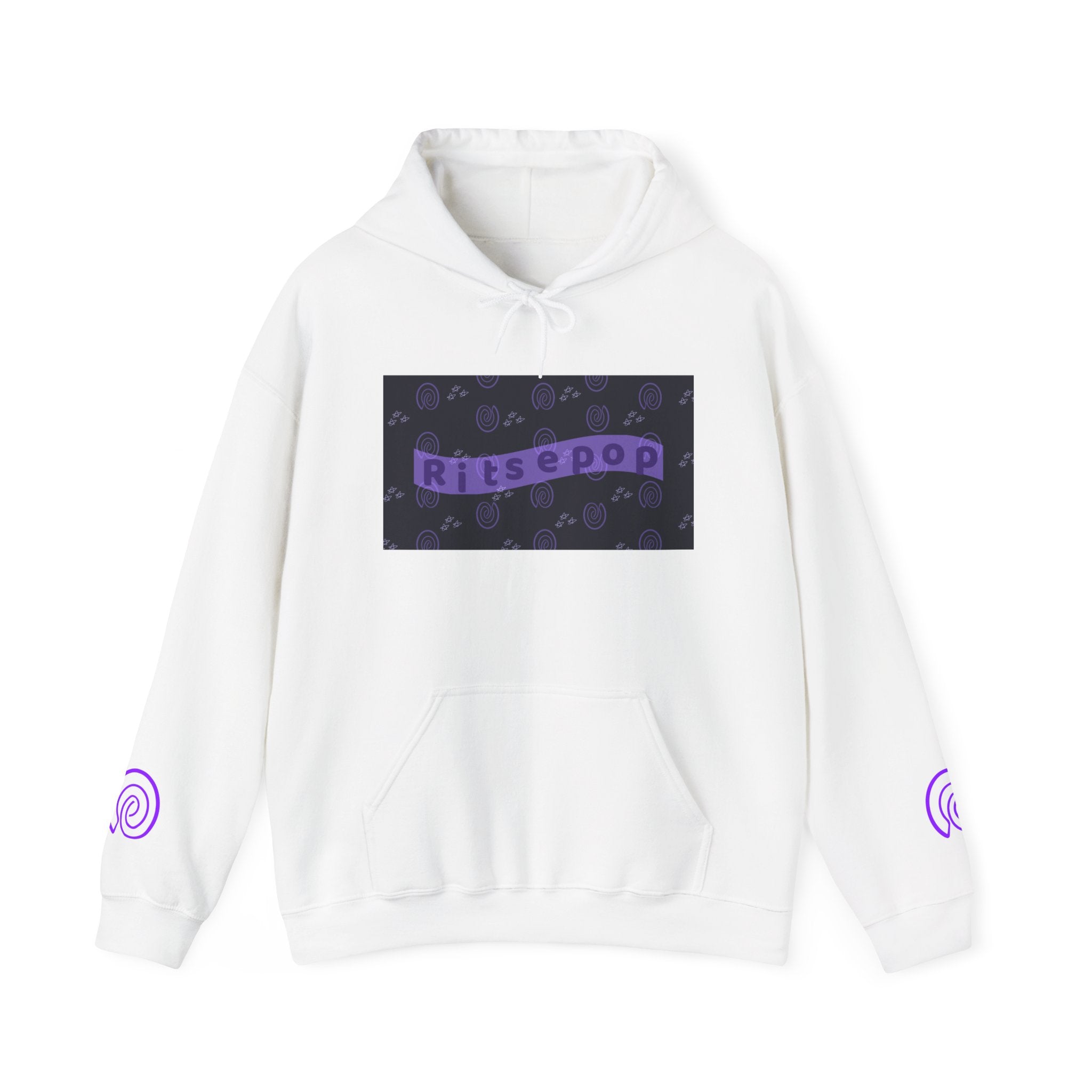 Ritsepop Unisex Heavy Blend™ Hooded Sweatshirt – Purple Logo, Multiple Colors