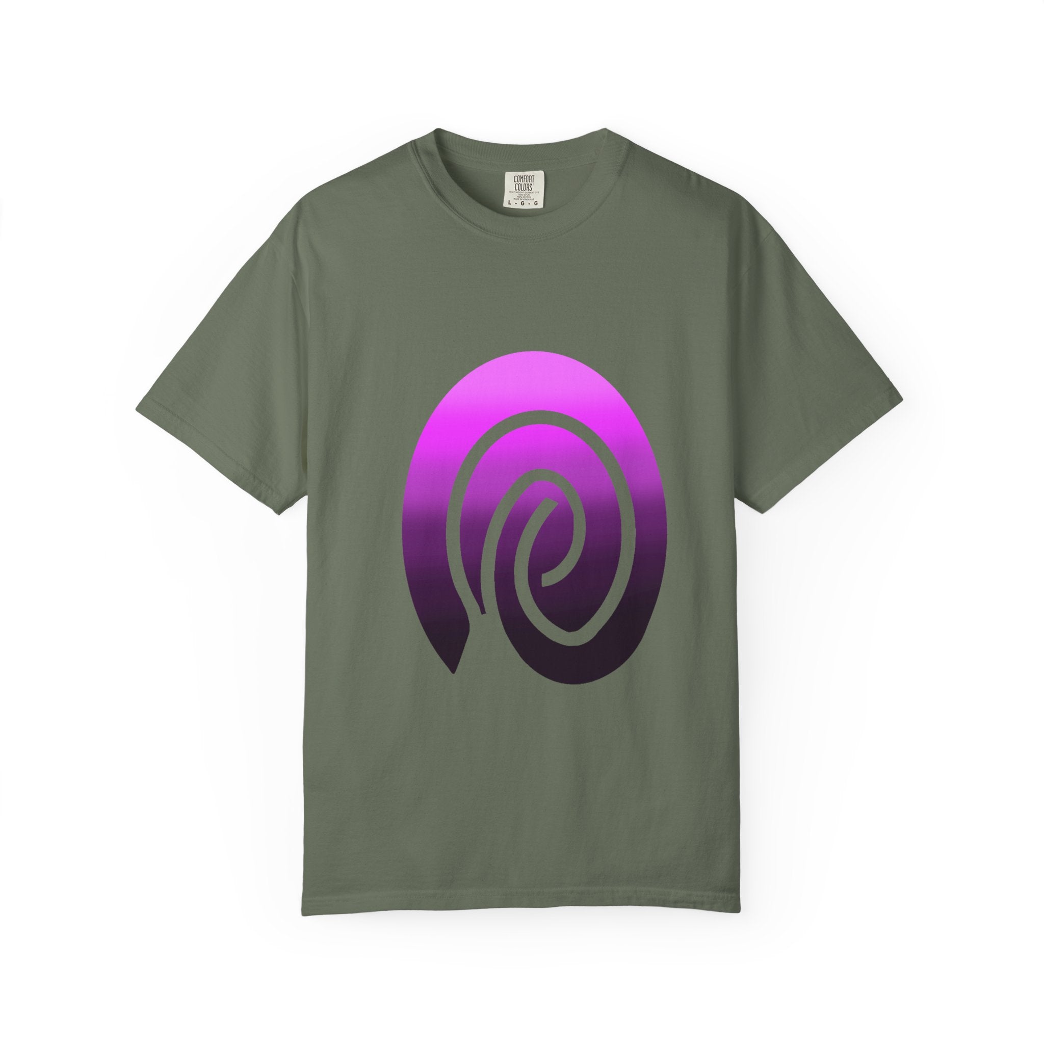 Fingerprint Gradient Minimalist Unisex Garment-Dyed T-shirt – Purple Black