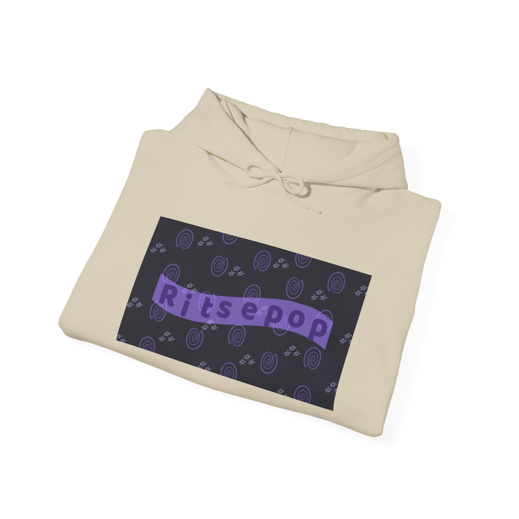Ritsepop Unisex Heavy Blend™ Hooded Sweatshirt – Purple Logo, Multiple Colors