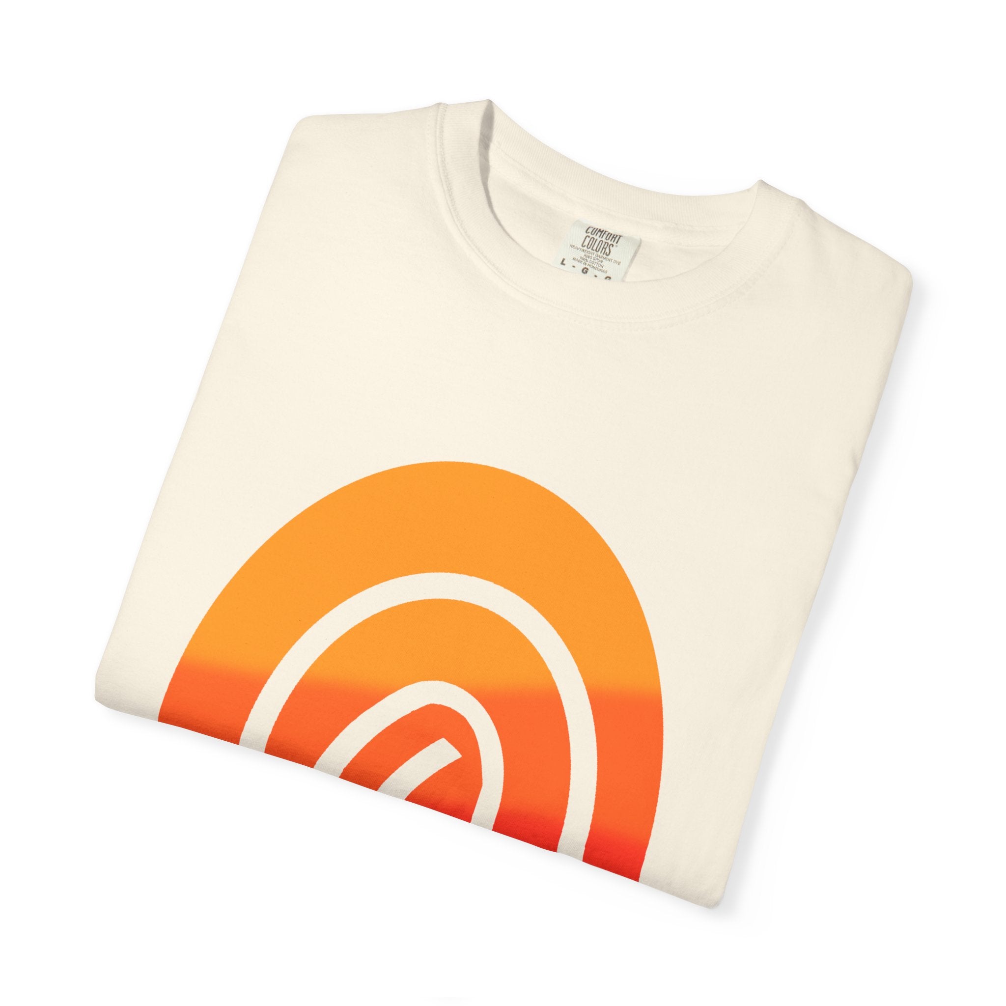 Orange-Red | Fingerprint Gradient Minimalist Unisex Garment-Dyed T-shirt