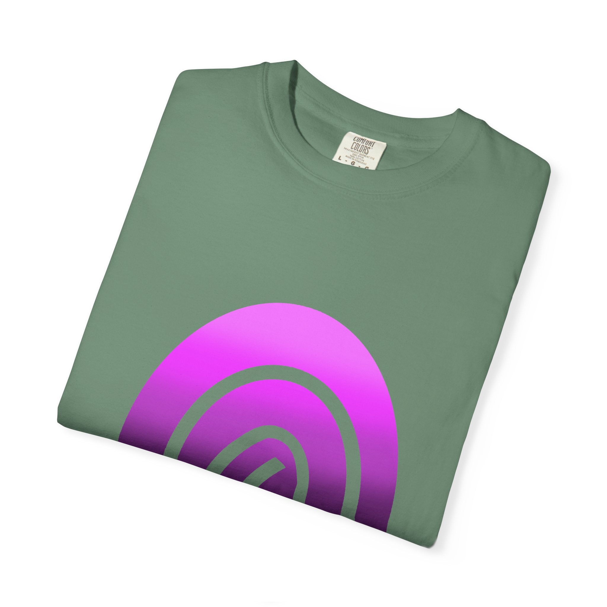 Fingerprint Gradient Minimalist Unisex Garment-Dyed T-shirt – Purple Black