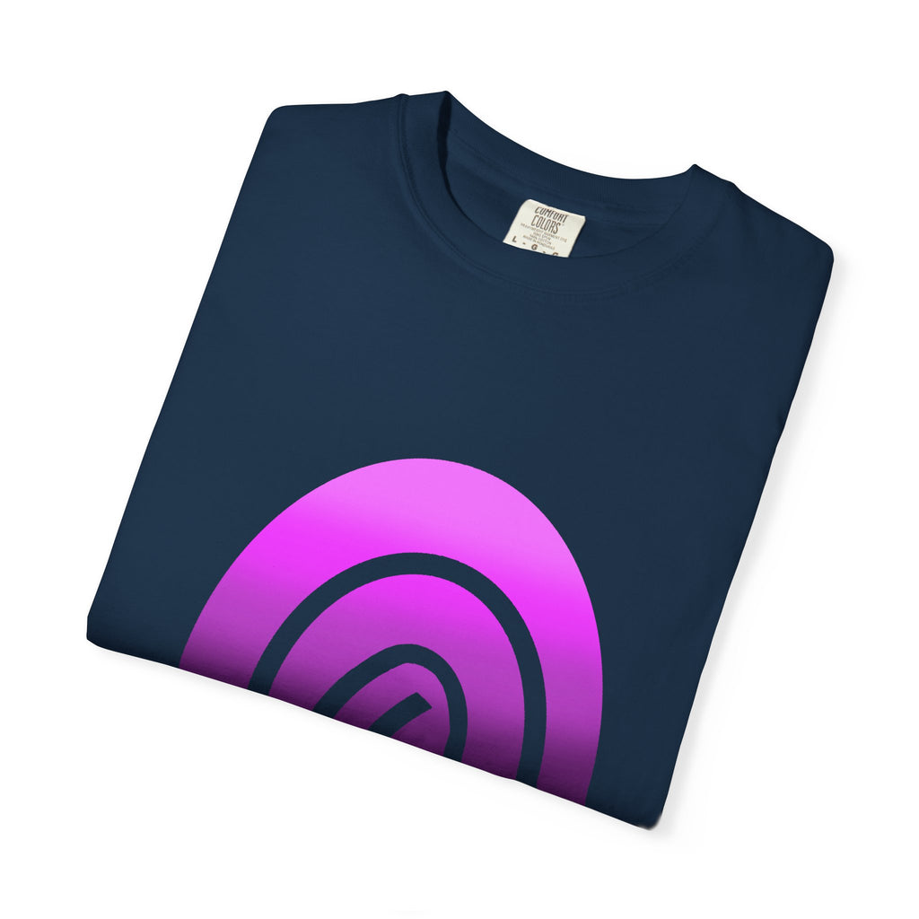 Fingerprint Gradient Minimalist Unisex Garment-Dyed T-shirt – Purple Black