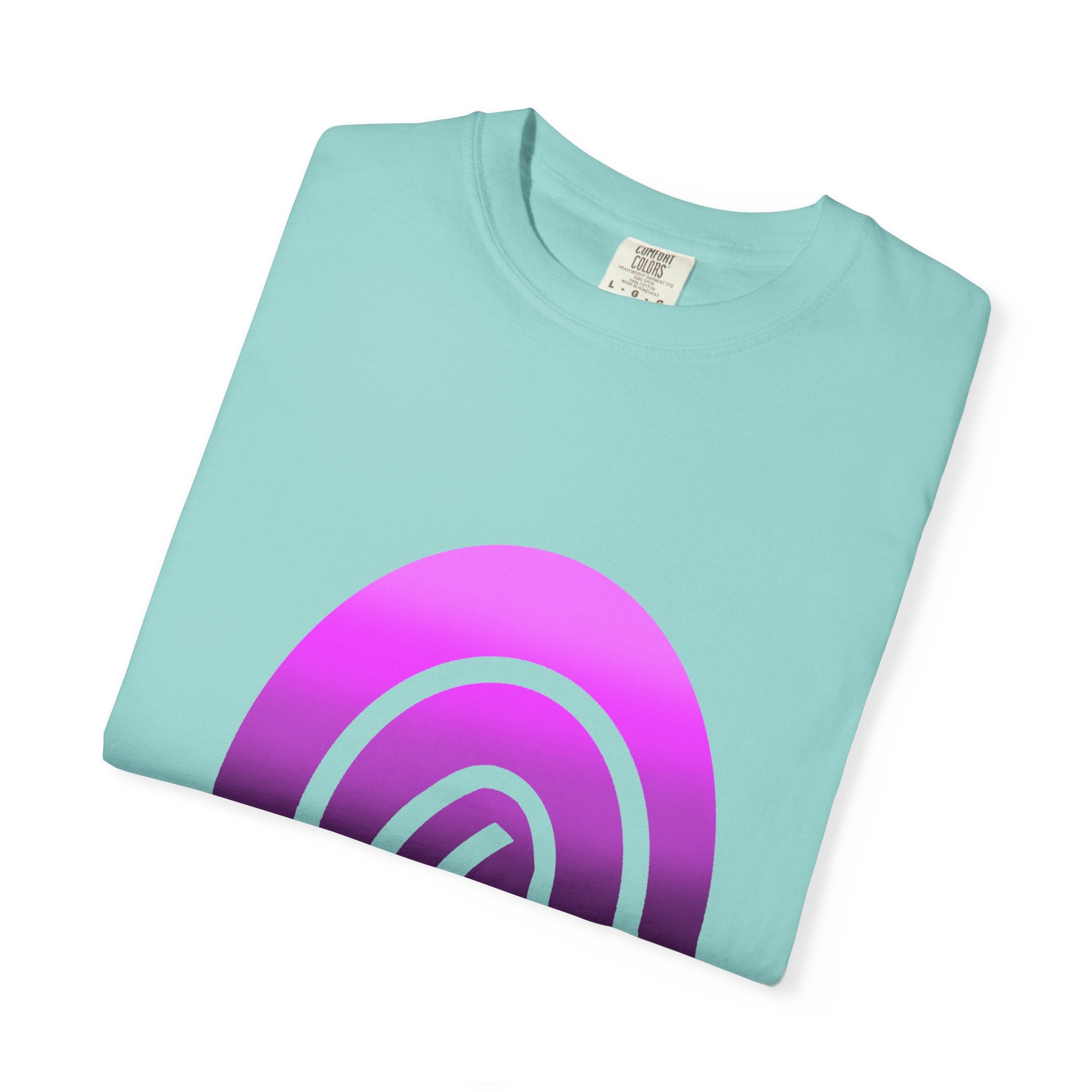 Fingerprint Gradient Minimalist Unisex Garment-Dyed T-shirt – Purple Black