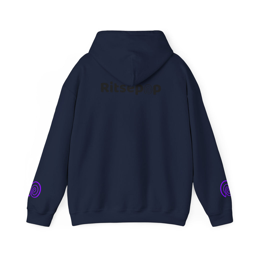 Ritsepop Unisex Heavy Blend™ Hooded Sweatshirt – Purple Logo, Multiple Colors