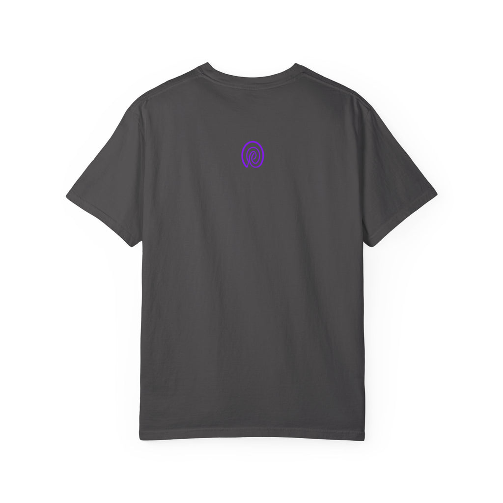 Fingerprint Gradient Minimalist Unisex Garment-Dyed T-shirt – Purple Black