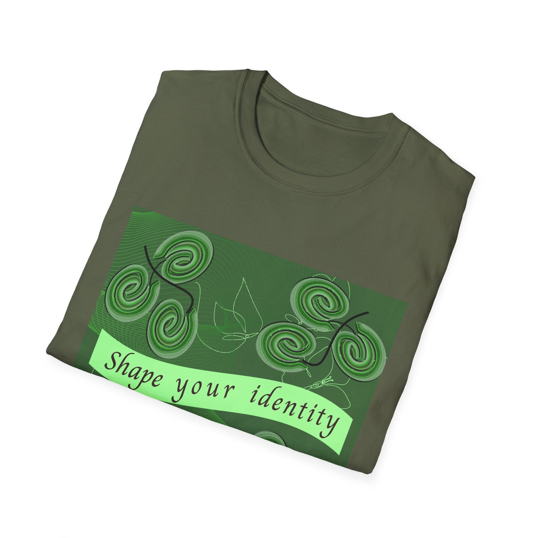 Shape Your Identity – Unisex Softstyle T-Shirt (Fingerprint Pattern, Multi-color)
