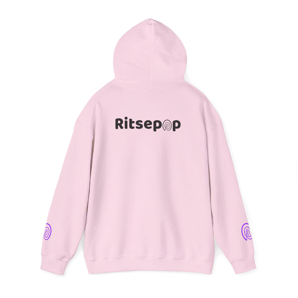 Ritsepop Unisex Heavy Blend™ Hooded Sweatshirt – Purple Logo, Multiple Colors