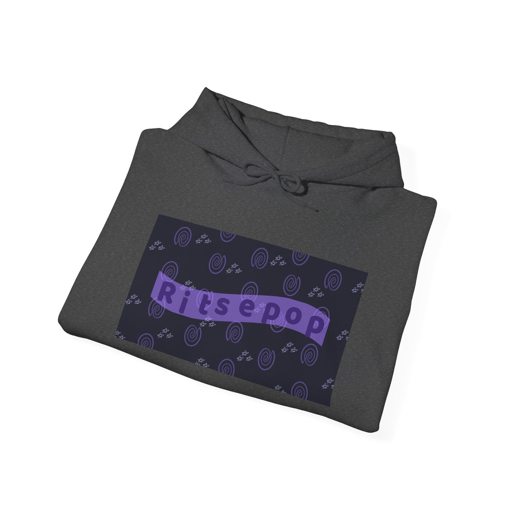 Ritsepop Unisex Heavy Blend™ Hooded Sweatshirt – Purple Logo, Multiple Colors