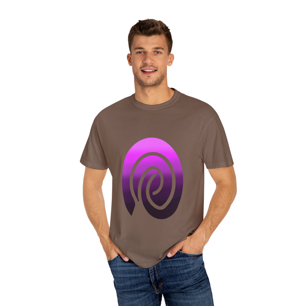 Fingerprint Gradient Minimalist Unisex Garment-Dyed T-shirt – Purple Black