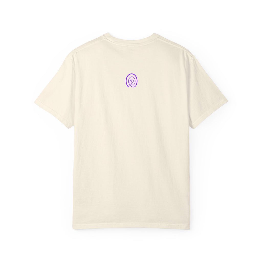 Fingerprint Gradient Minimalist Unisex Garment-Dyed T-shirt – Purple Black