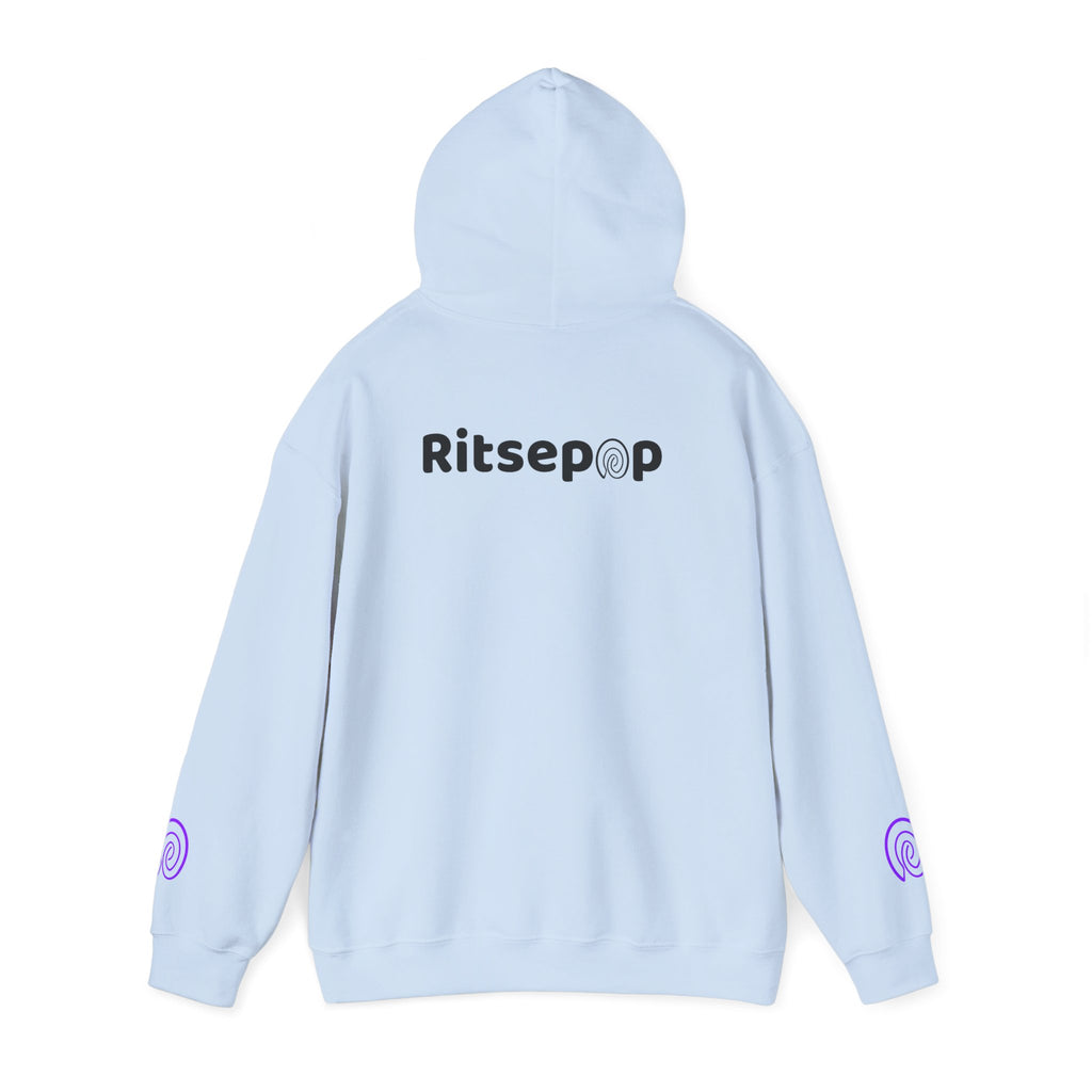 Ritsepop Unisex Heavy Blend™ Hooded Sweatshirt – Purple Logo, Multiple Colors