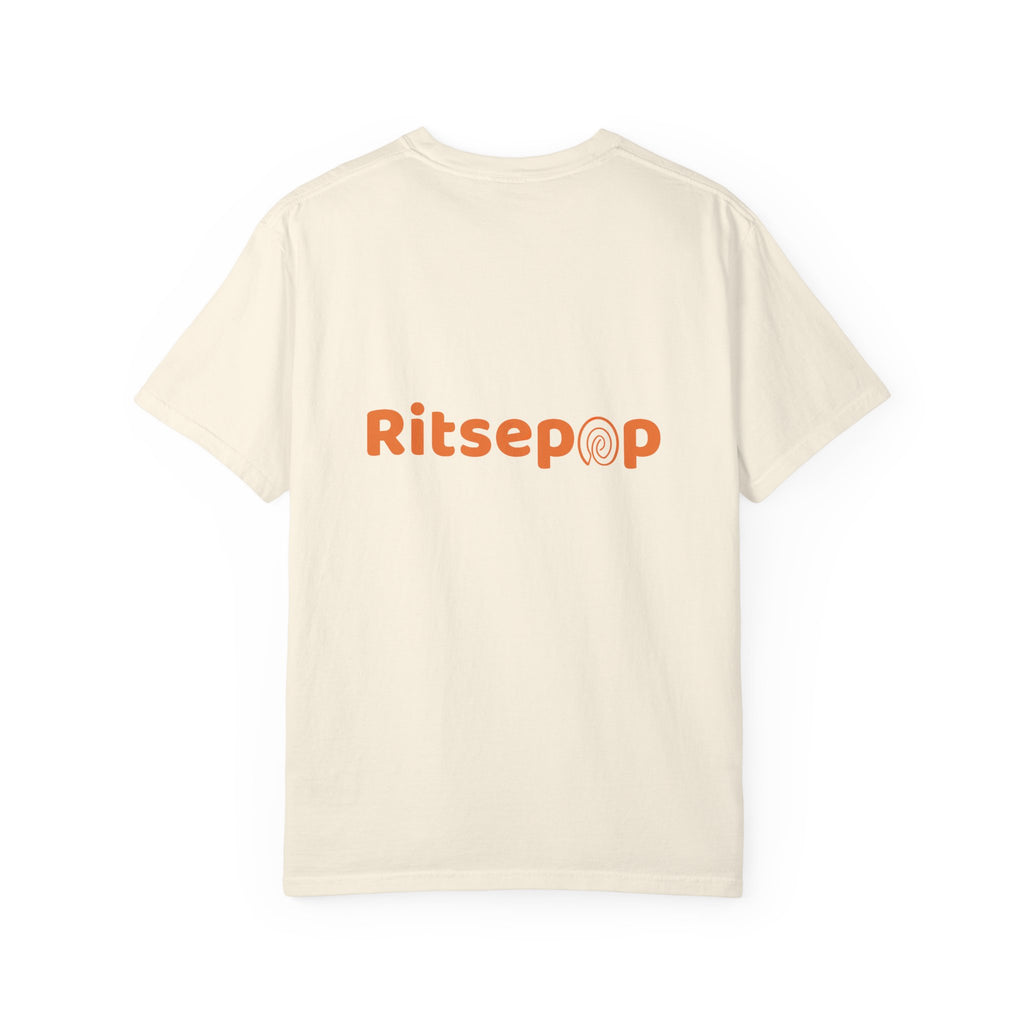 Orange-Red | Fingerprint Gradient Minimalist Unisex Garment-Dyed T-shirt