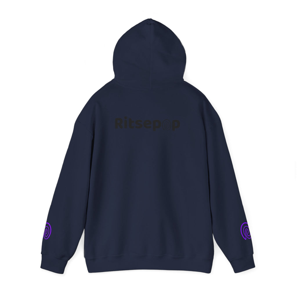 Ritsepop Unisex Heavy Blend™ Hooded Sweatshirt – Purple Logo, Multiple Colors