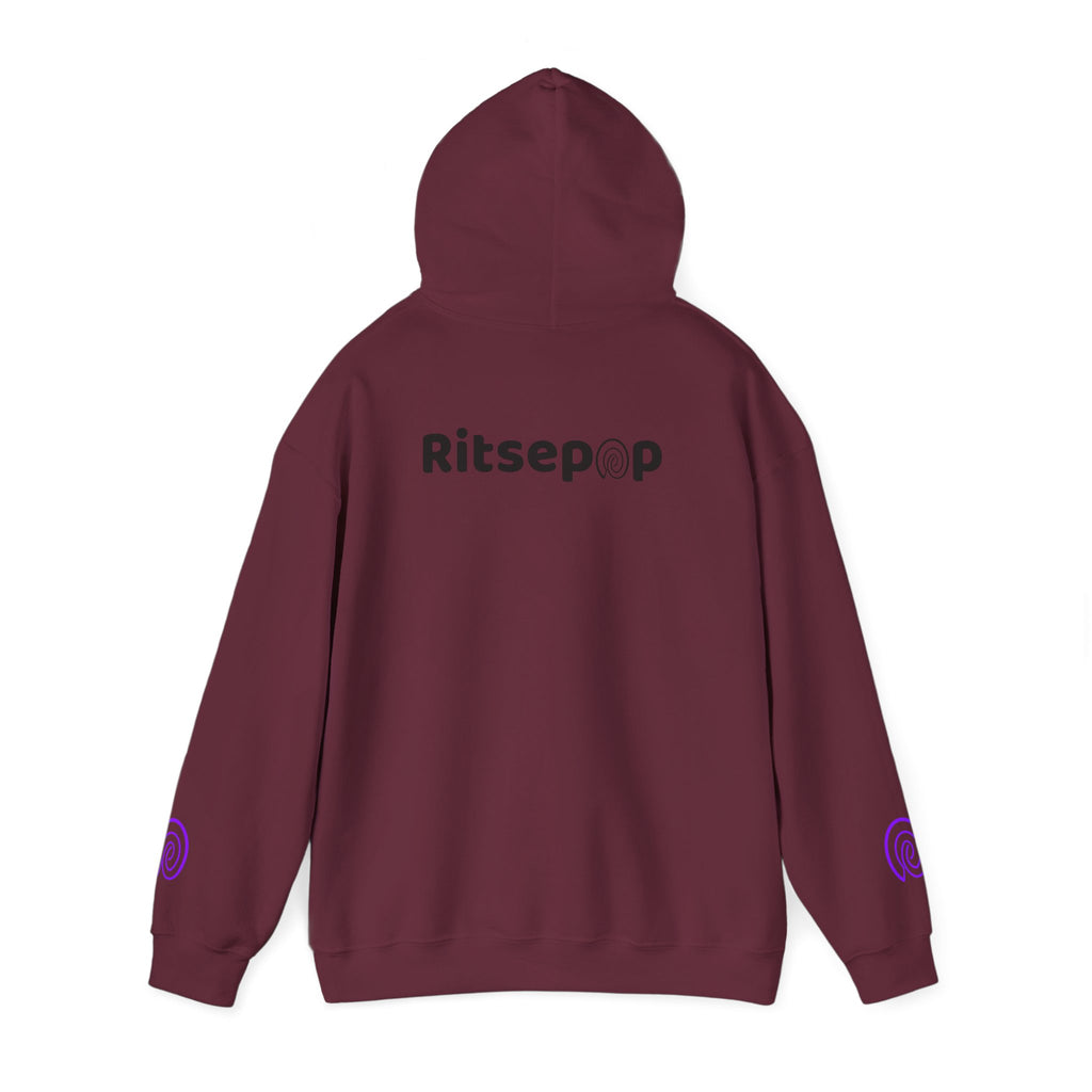 Ritsepop Unisex Heavy Blend™ Hooded Sweatshirt – Purple Logo, Multiple Colors