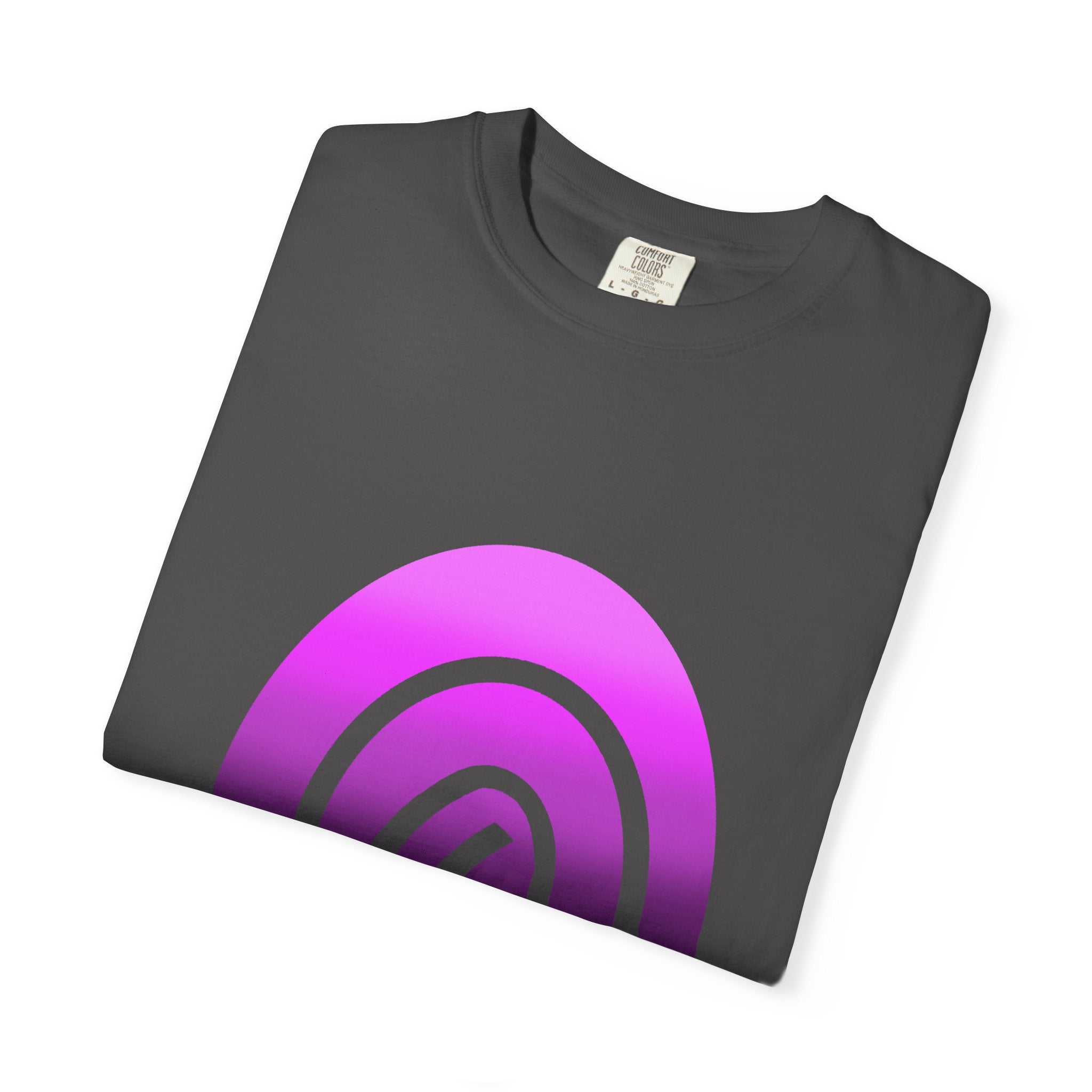 Fingerprint Gradient Minimalist Unisex Garment-Dyed T-shirt – Purple Black