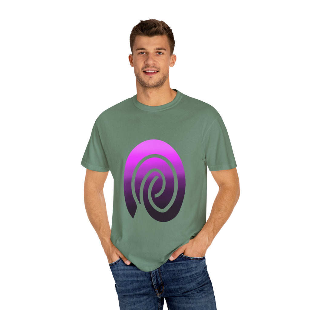 Fingerprint Gradient Minimalist Unisex Garment-Dyed T-shirt – Purple Black