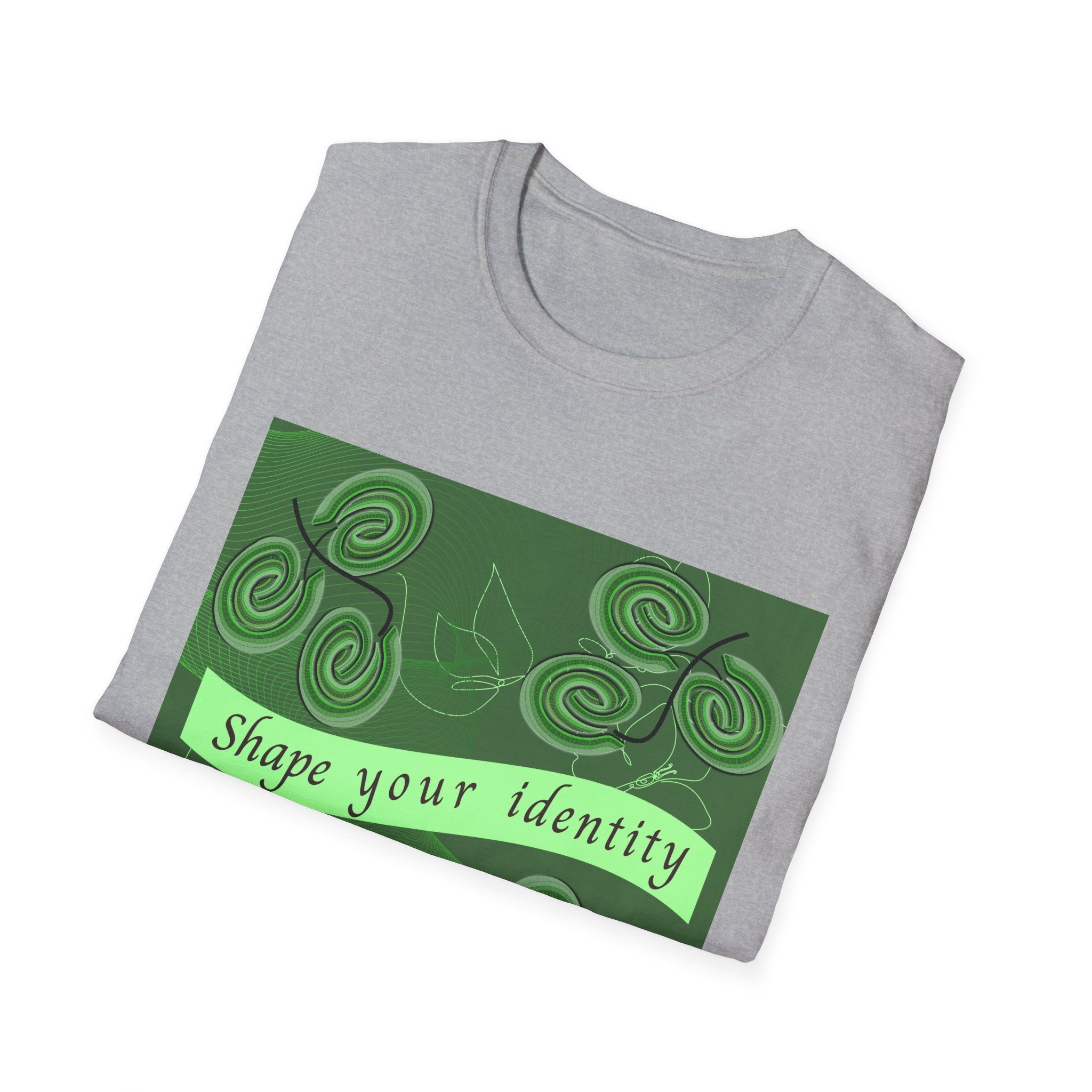 Shape Your Identity – Unisex Softstyle T-Shirt (Fingerprint Pattern, Multi-color)