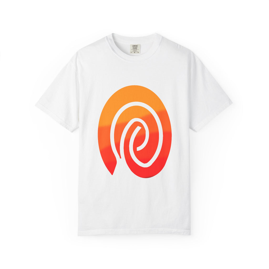 Orange-Red | Fingerprint Gradient Minimalist Unisex Garment-Dyed T-shirt
