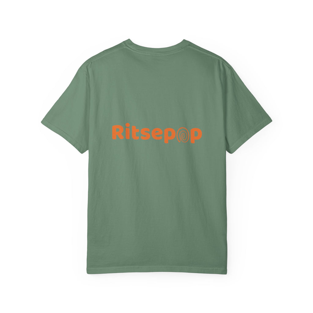 Orange-Red | Fingerprint Gradient Minimalist Unisex Garment-Dyed T-shirt